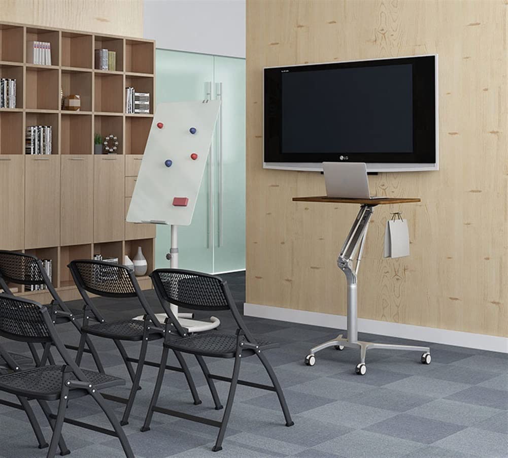 Mobile Standing Desk with Wheels, Height Adjustable Rolling Laptop Workstation for Home Office, Perfect for Standing or Sitting - Ideal for Small Spaces and Remote Work