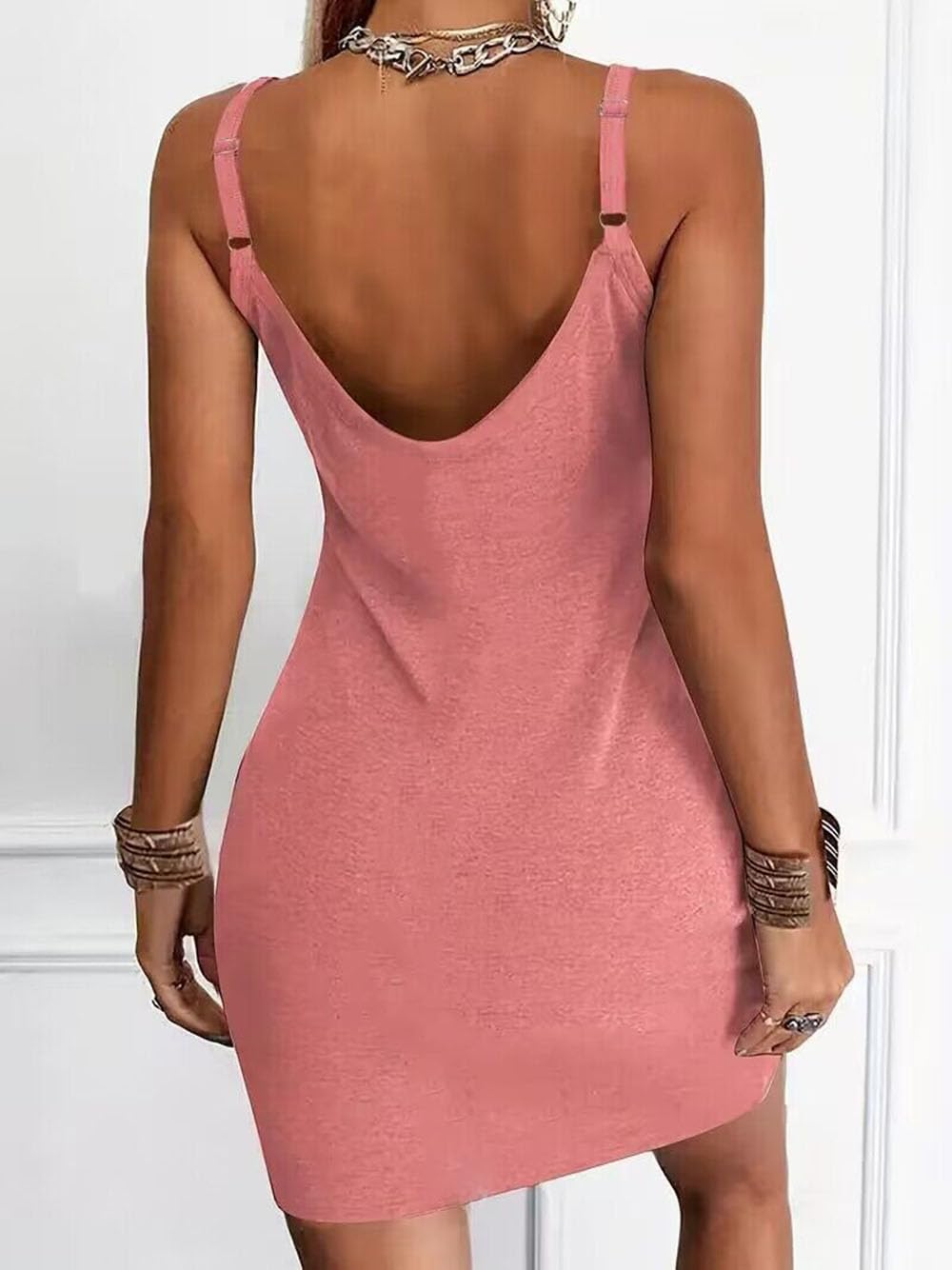 Sexy Solid Slip Sleeveless Dress for Women - Summer Casual Spaghetti Strap Bodycon Tank Dress | Perfect for Date Night, Beach Vacation & Club Wear