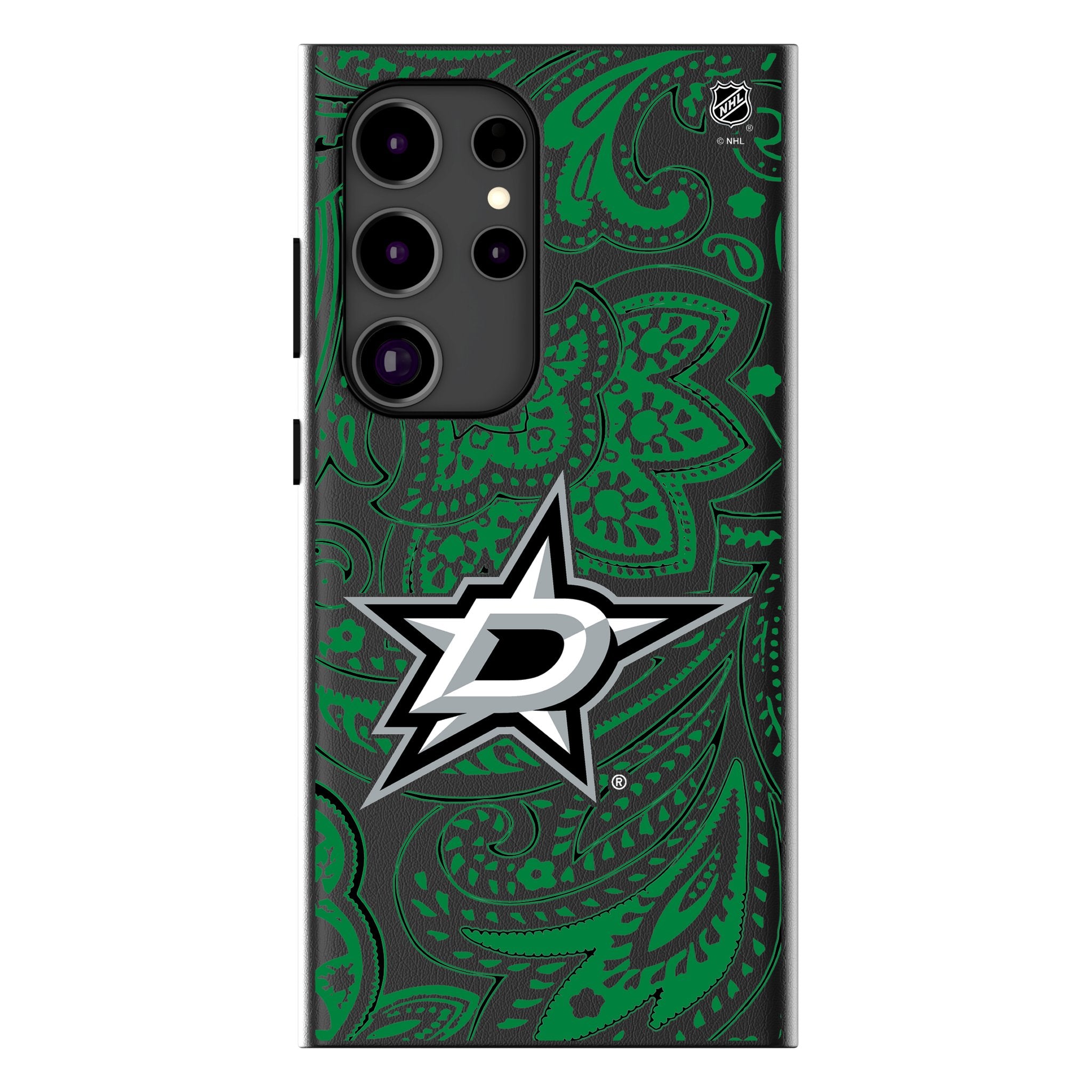Dallas Stars Paisley Pattern MagSafe Compatible Phone Case for Samsung Galaxy S23/S22/S21 - Perfect for Hockey Fans & Game Day Protection