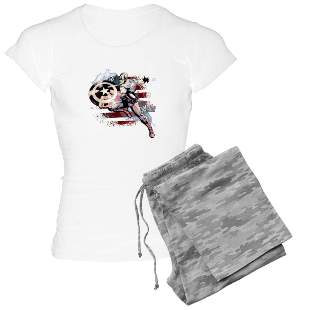 Grunge Captain America Women's Lightweight Pajamas - Soft Sleepwear for Women, Marvel Superhero Themed Lounge & Sleep Pajama Set - Perfect for Bedtime, Lounging & Comic Book Fan Gifts