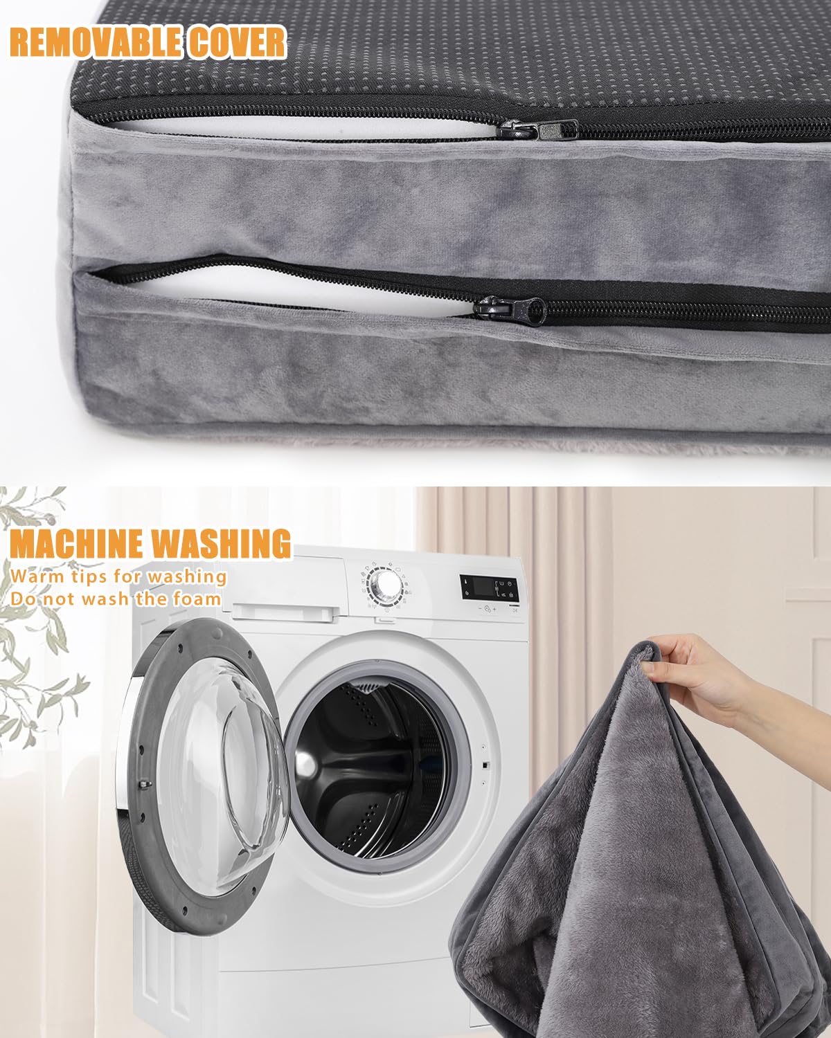 **Orthopedic Dog Bed for Large Dogs - Waterproof, Non-Slip, Washable Cover - Extra Large Dog Couch (44x32 Inches, Gray) - Perfect for Senior Dogs & Joint Pain Relief**    *(Use Case: Ideal for older dogs, pets with arthritis, or post-surgery recovery—provides comfort and support for better sleep and joint health.)*