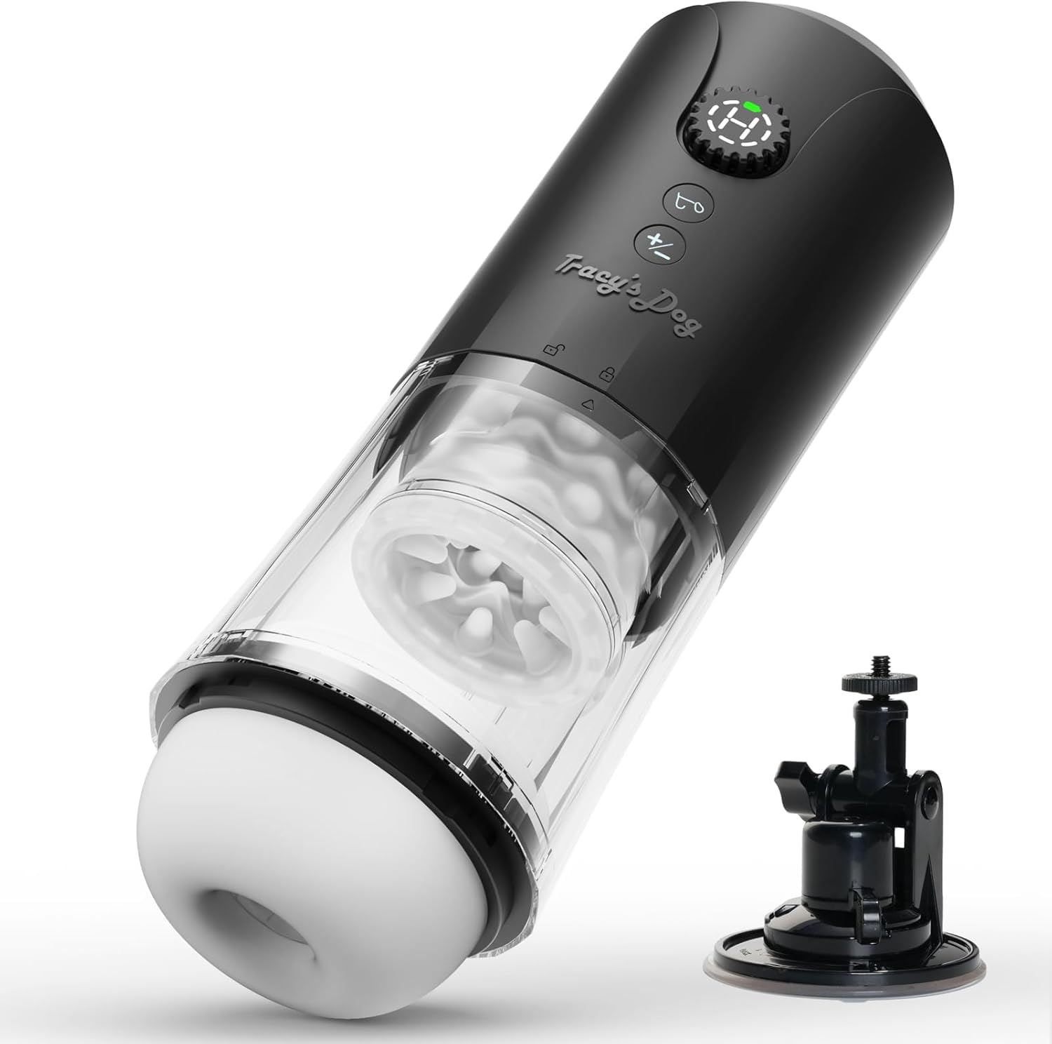 Tracy's Dog Automatic Male Masturbator - Hands-Free Male Sex Toy with 5 Thrusting, Rotating & Vibration Modes, Infinite Speed Control, LCD Display & Suction Base Penis Pump - Perfect for Solo Pleasure and Couples Play