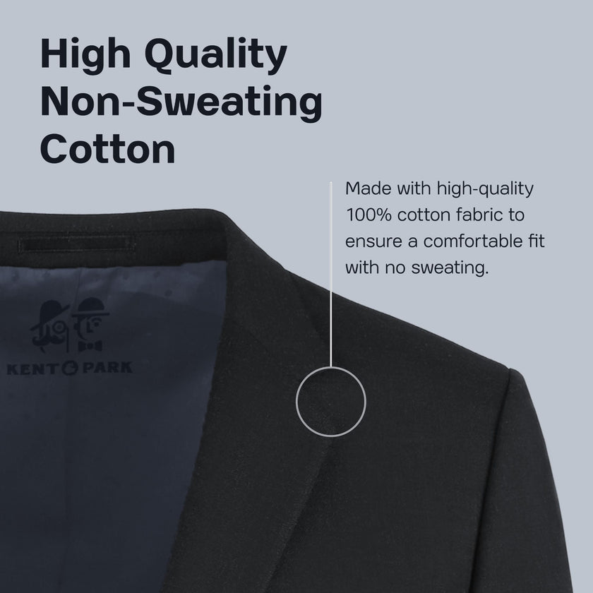EJ Samuel Men's Black Solid Chino Blazer Jacket - Slim Fit Business Casual Sport Coat for Office, Weddings & Formal Events