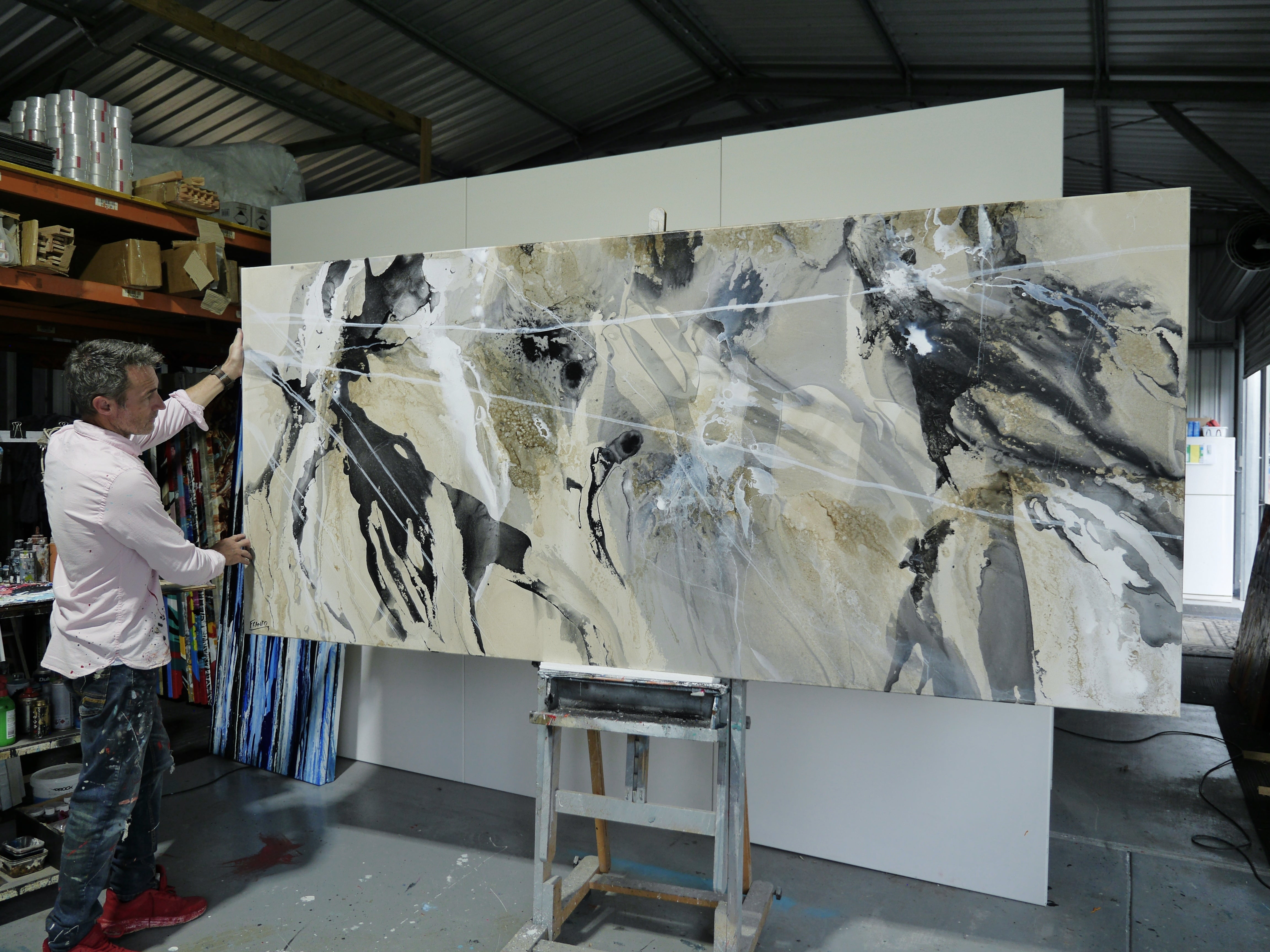 Abstract Blended Inks Painting - 270cm x 120cm Large Wall Art for Living Room, Office & Bedroom Decor