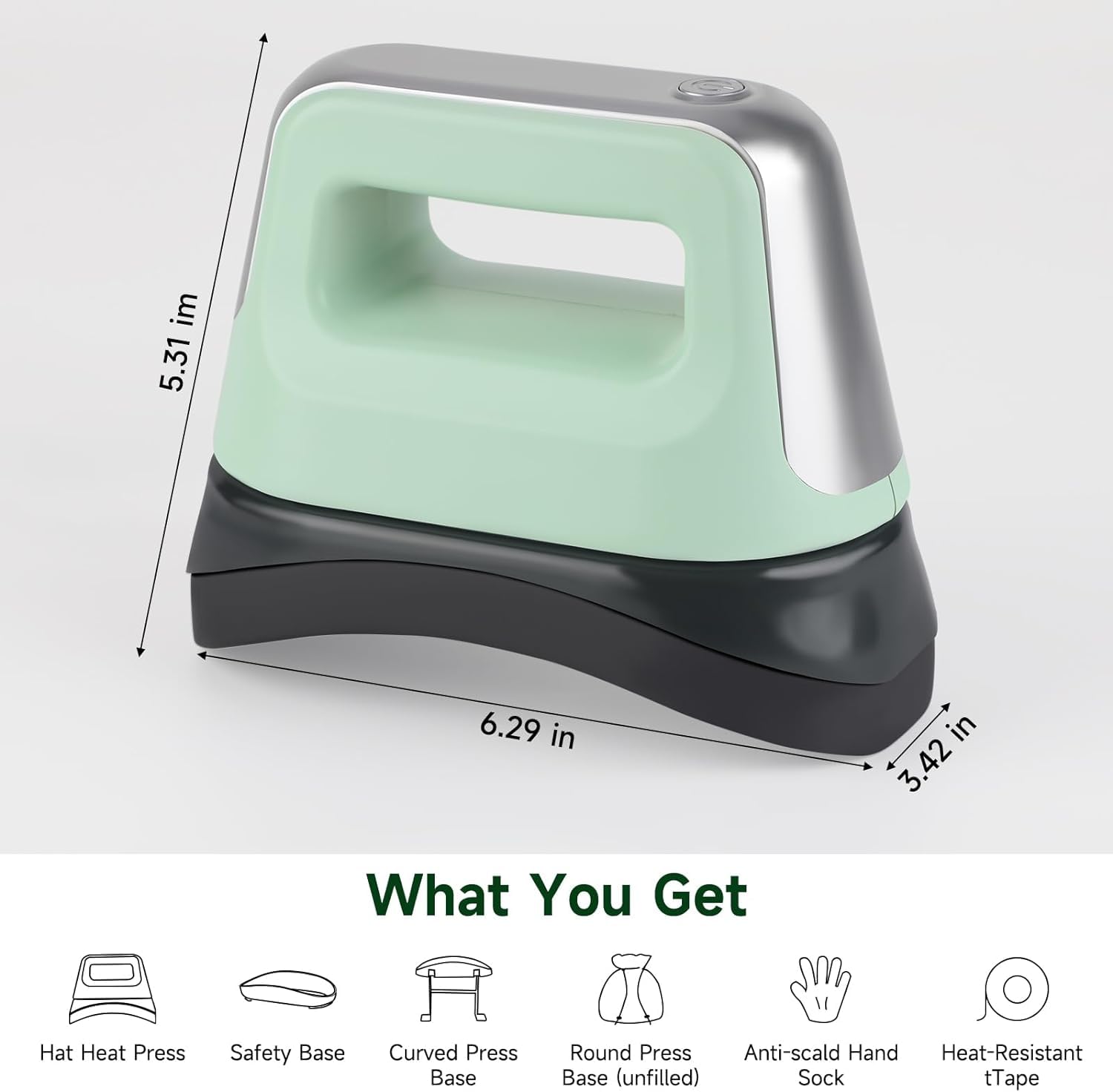 Gimify 3-in-1 Mini Hat Heat Press Machine - 6.3