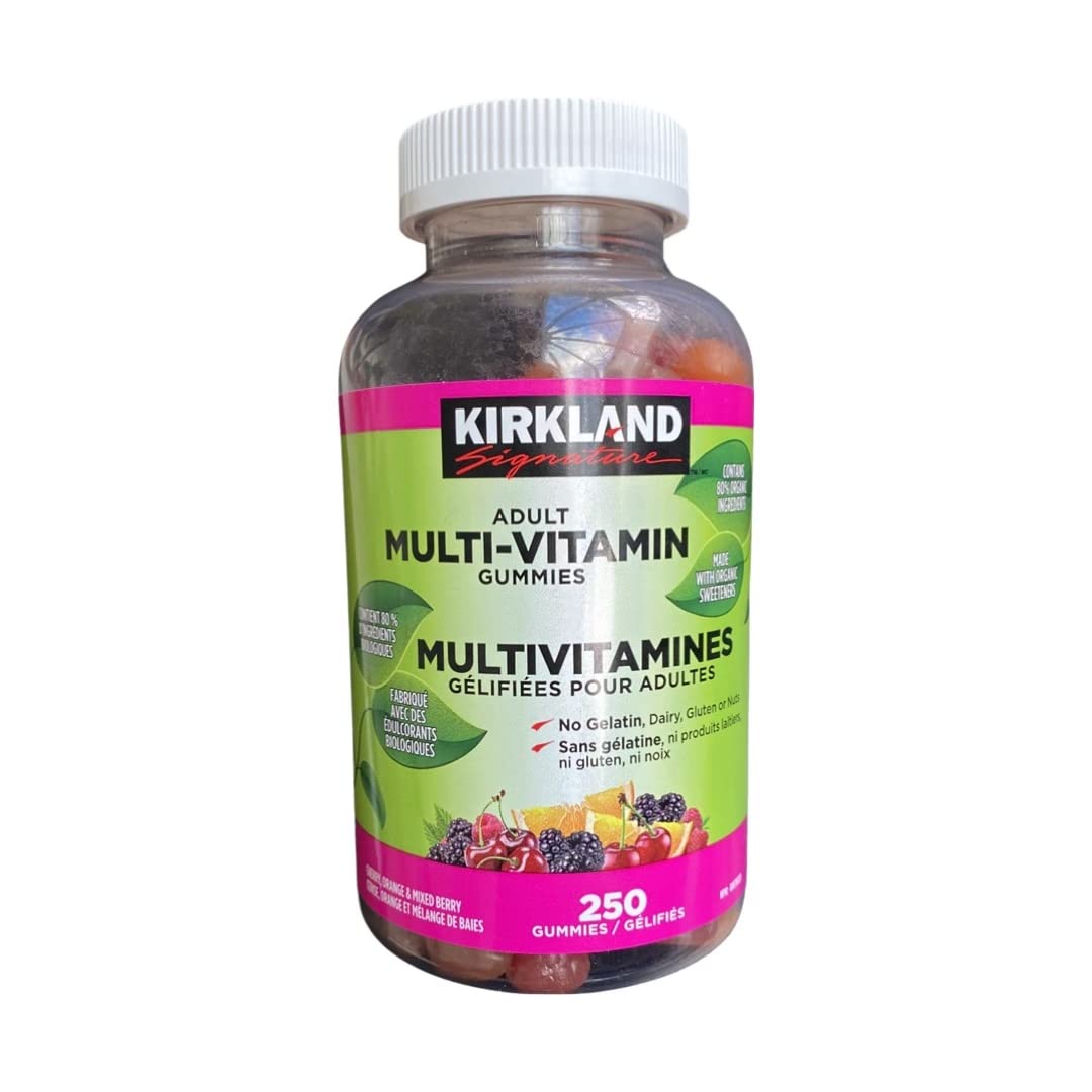 Kirkland Signature Adult Multi-Vitamin Gummies - 250 Count | Daily Immune Support & Energy Boost | Delicious Berry Flavored Supplement for Men & Women | Perfect for Busy Lifestyles & On-the-Go Nutrition