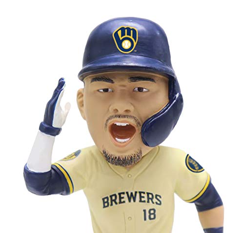 FOCO Keston Hiura Milwaukee Brewers Stadium Base Bobblehead Exclusive #720 - Perfect for Baseball Fans, Collectors & Home Decor