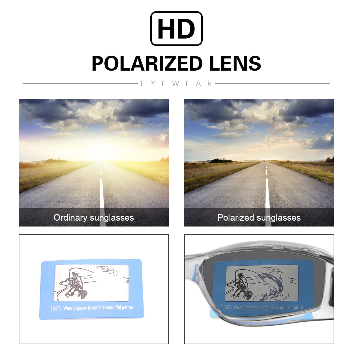 Polarized Wrap Around Sunglasses for Men & Women - 100% UV Protection Fit Over Prescription Glasses - Outdoor Sports, Driving & Daily Wear