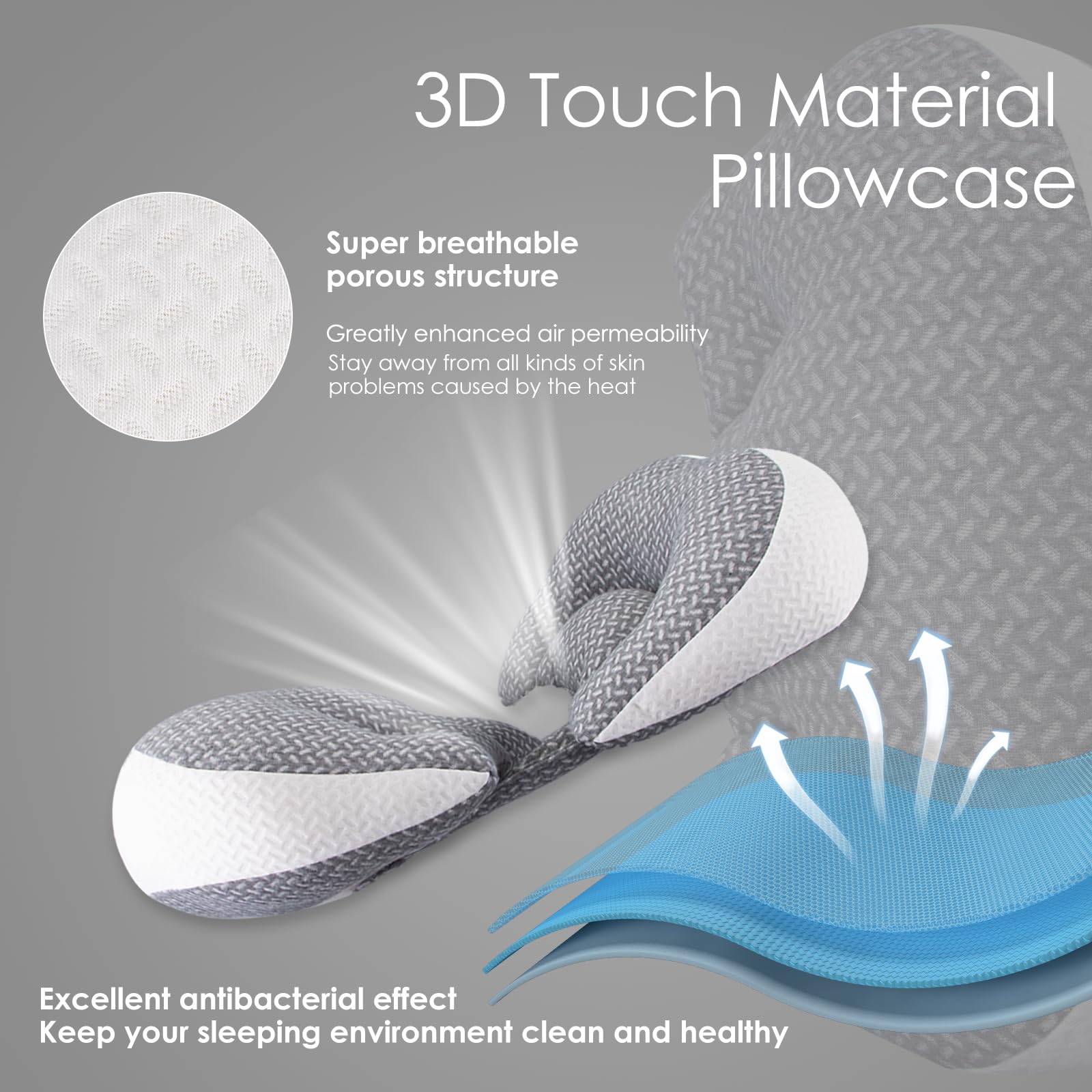 3-in-1 Maternity Pillow for Pregnant Women - Full Body Support Pillow for Back, Hips & Legs - Adjustable Pregnancy Pillow for Sleeping with Detachable Cover - Grey - Perfect for Side Sleeping, Nursing & Relaxation During Pregnancy
