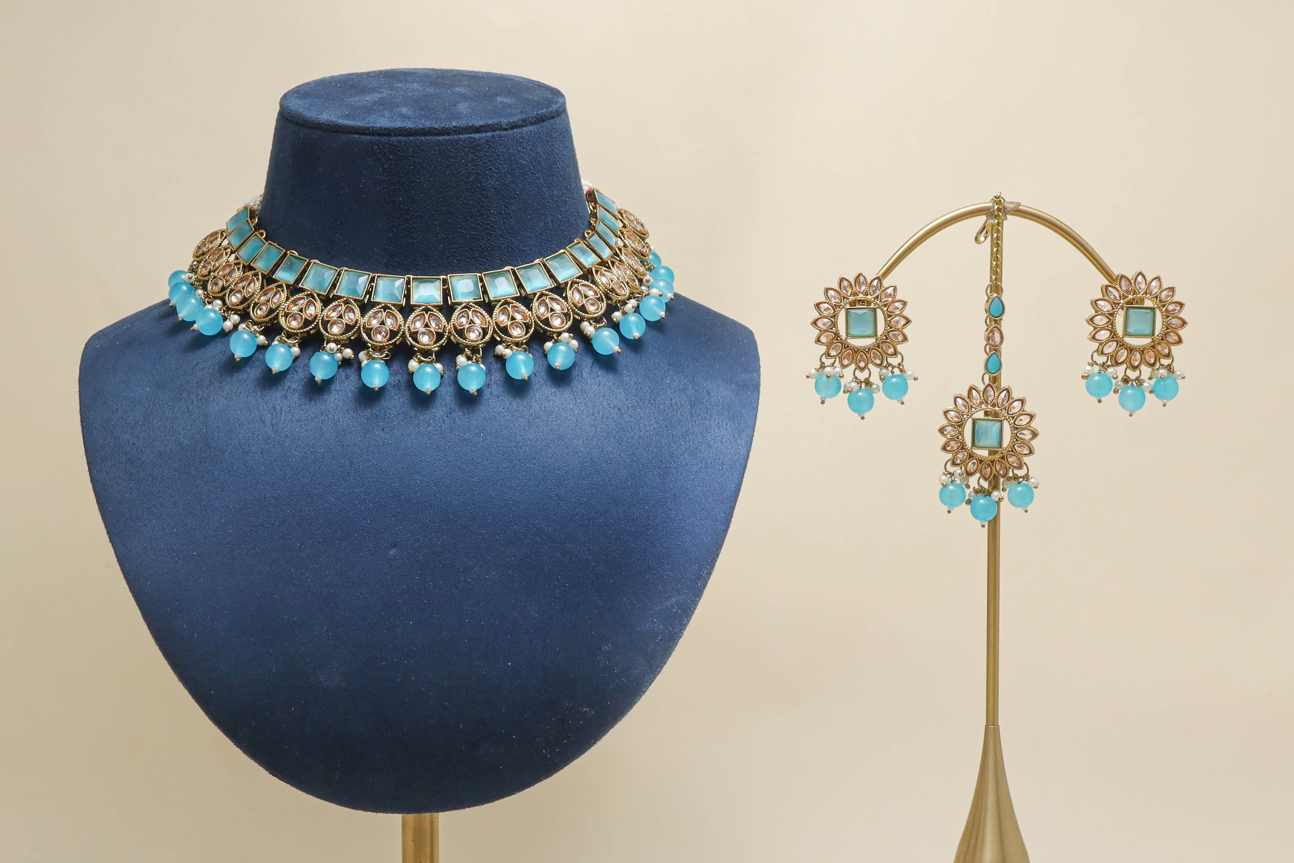 JHANVI POLKI Full Set Jewelry - Traditional Indian Kundan Necklace Set for Women | Perfect for Weddings, Parties & Festive Occasions