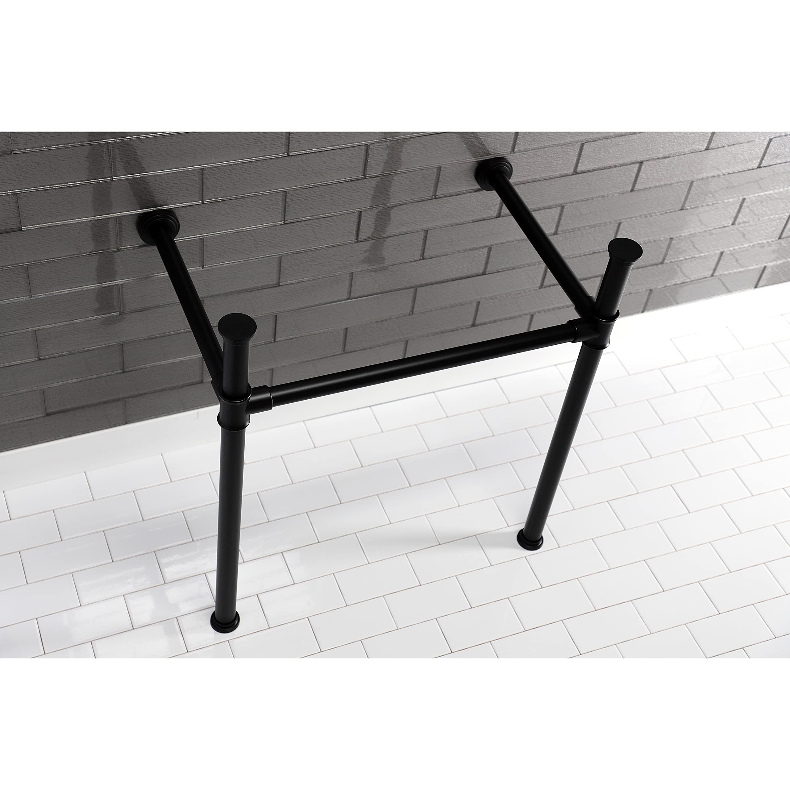 Kingston Brass VPB33080 Imperial Stainless Steel Console Sink Legs in Matte Black - Perfect for Bathroom Vanity, Farmhouse Sink, and Modern Kitchen Decor