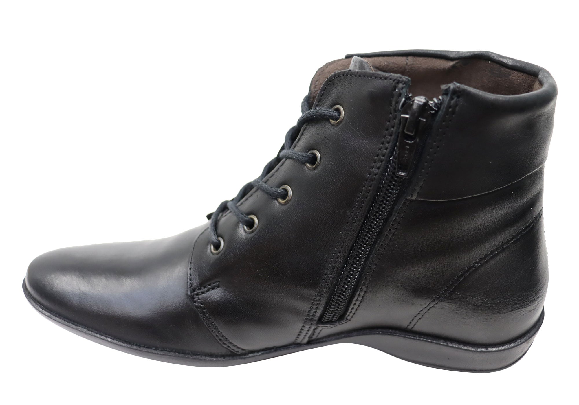 Perlatto Marie Women's Comfortable Leather Ankle Boots - Brazilian Made - Perfect for Casual Outings, Office Wear & Fall Fashion