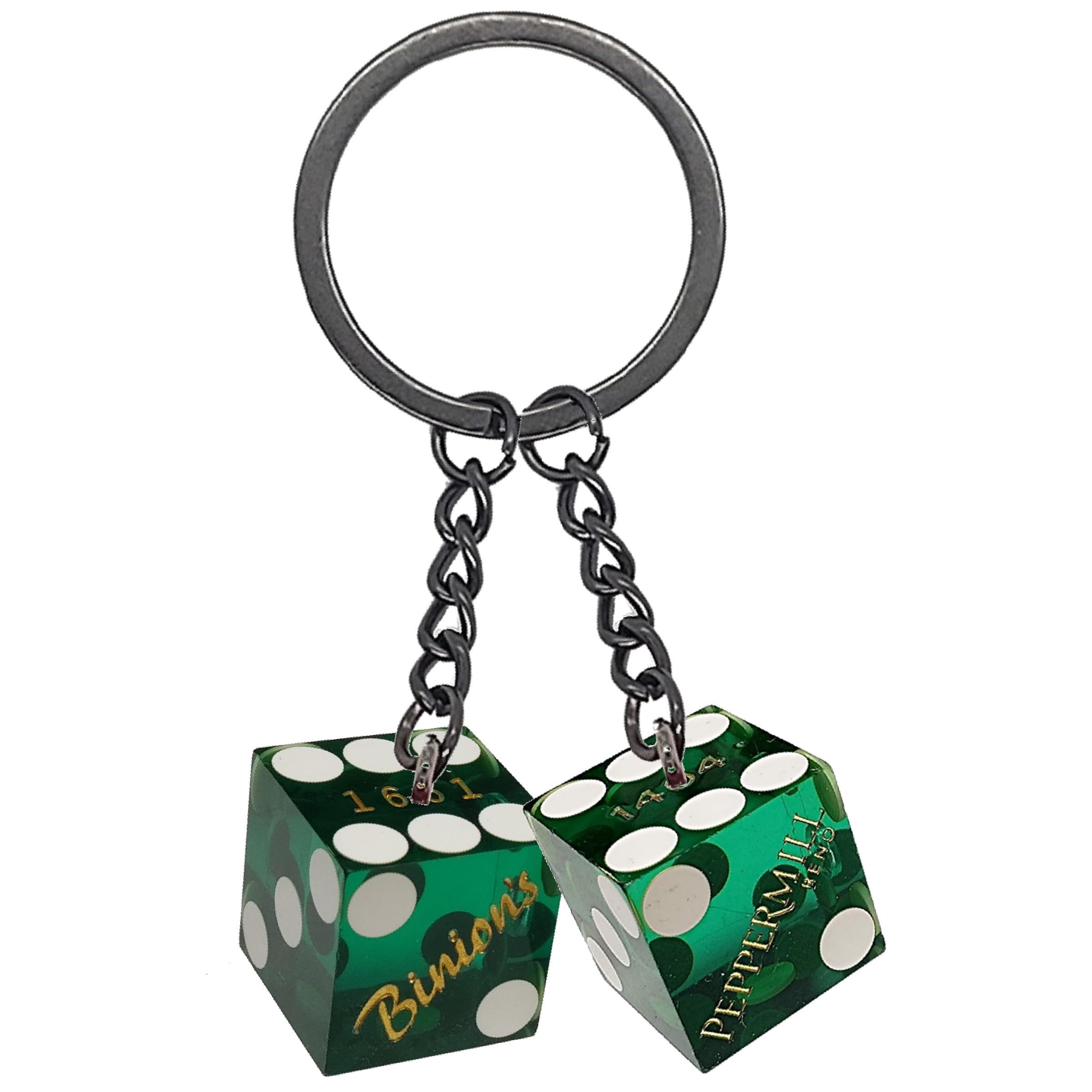 Authentic Casino Dice Keychain - Genuine 19mm Lake Tahoe, Reno & Las Vegas Craps Dice - Perfect for Casino Enthusiasts, Gifts & Collectors