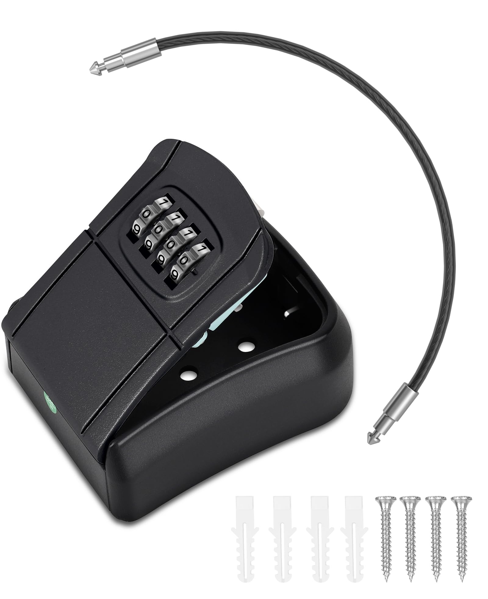 Portable Key Lock Box - Secure Key Holder Safe for House, Garage, Garden & Store | Indoor & Outdoor Use | Black (1 Pack) | Perfect for Vacation Home Access, Spare Key Storage & Property Management