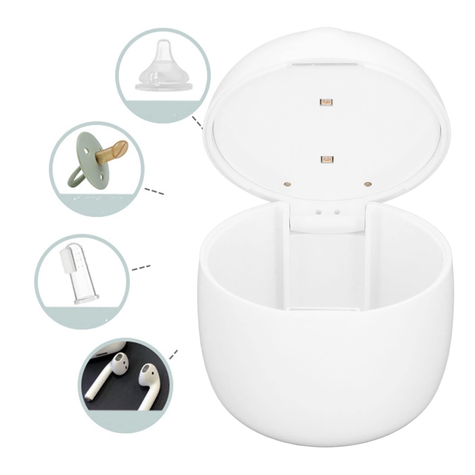 UV Sterilizer Box for Baby Pacifiers - Portable UV Light Sanitizer with Magnetic Switch for Safe & Clean Bottles, Soothers & Teethers - Perfect for Travel, Daycare & Home Use (White)