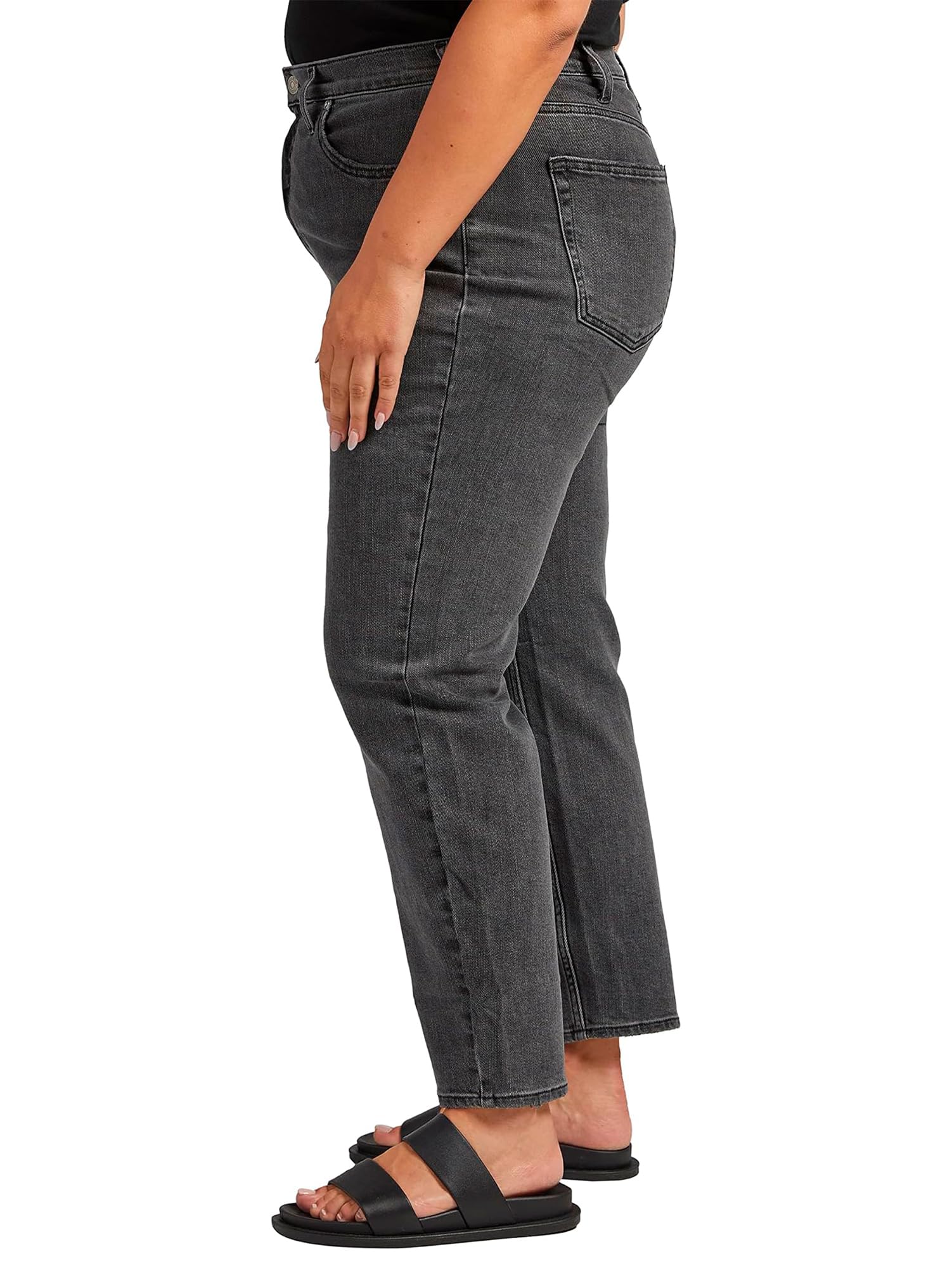 Silver Jeans Co. Women's Plus Size High Rise Straight Leg Jeans – Comfortable Stretch Denim Pants for Casual Wear, Work & Everyday Outfits