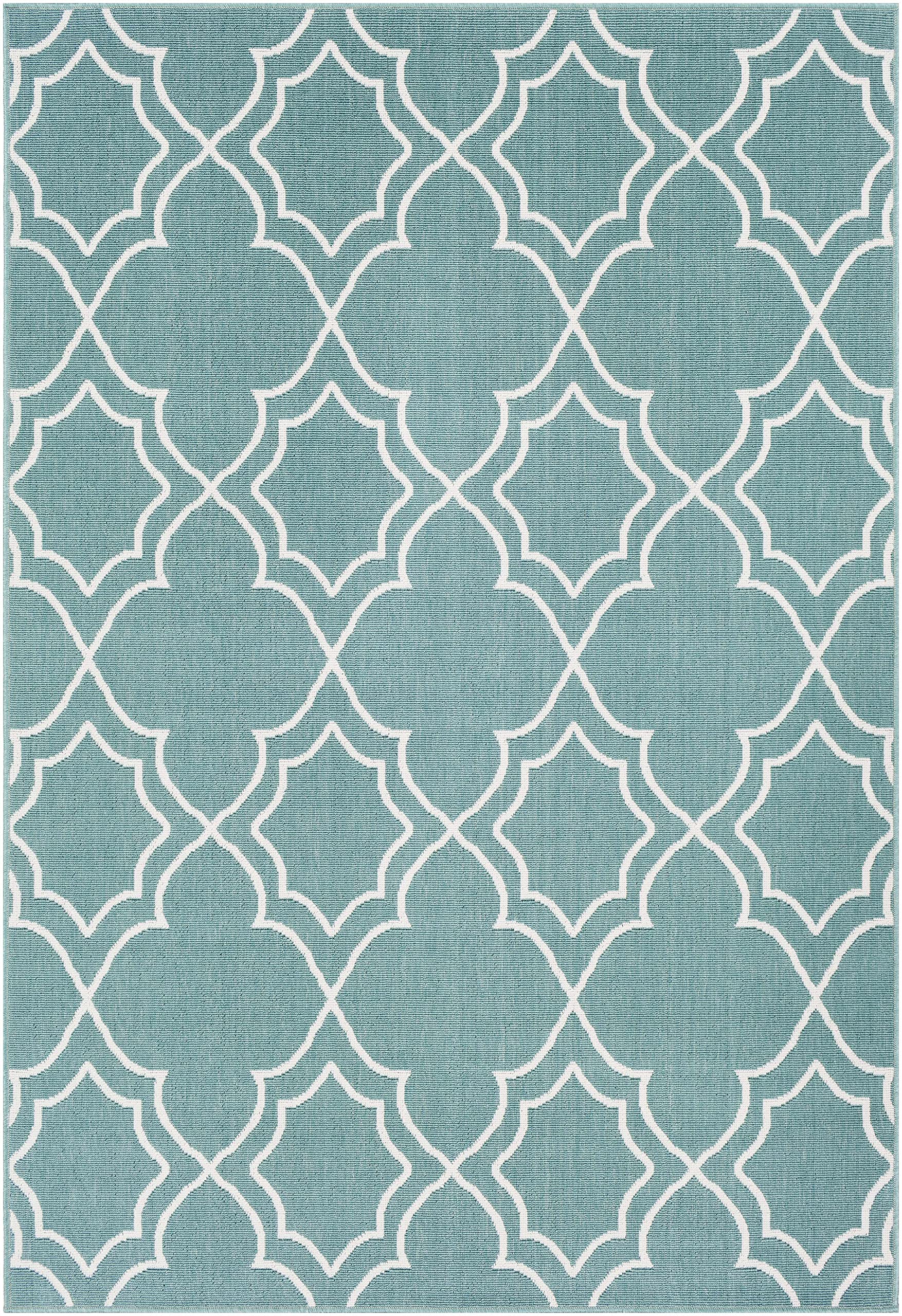 Hauteloom Folsom Indoor Outdoor Area Rug - Green & White Round 8'10