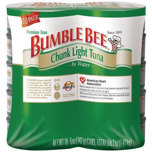 Bumble Bee Chunk Light Tuna in Water - 10.05oz Canned Tuna (Pack of 10) - High Protein, Low Fat, Keto & Paleo Friendly - Perfect for Salads, Sandwiches & Quick Meals