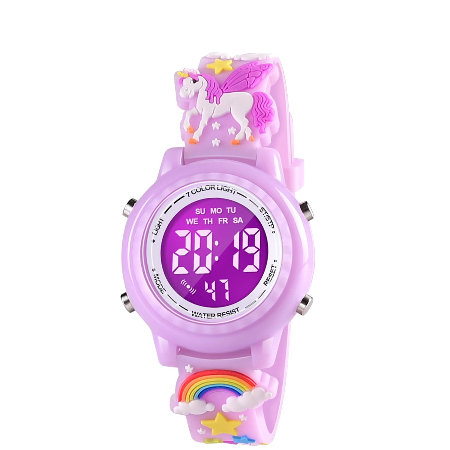 3D Cartoon Waterproof Kids Watch with Alarm - Best Gift for Girls 3-10 for School & Play