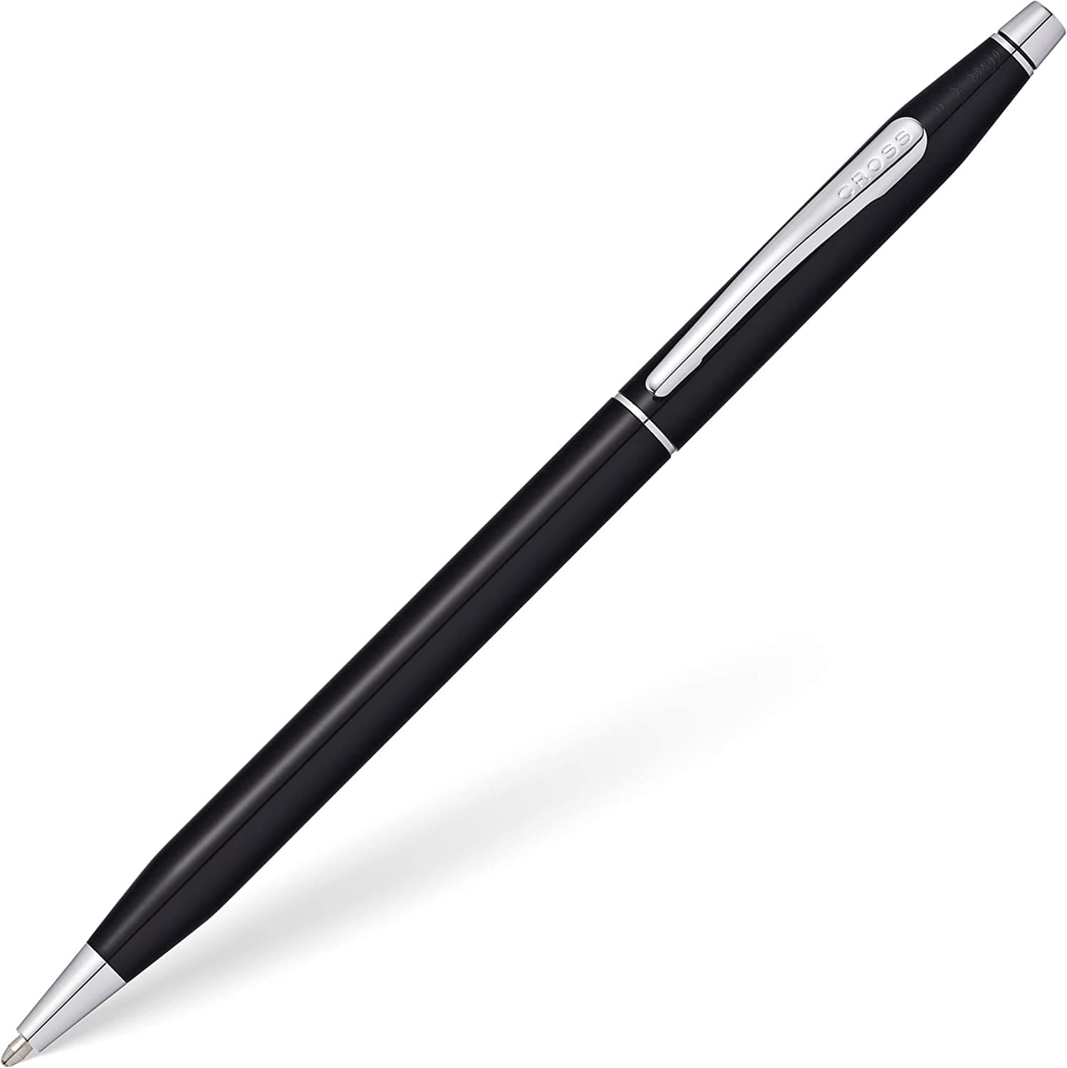 Premium Classic Century Ballpoint Pen - Glossy Black PVD Finish with Chrome Trim - Elegant Writing Instrument for Business, Gifts & Everyday Use