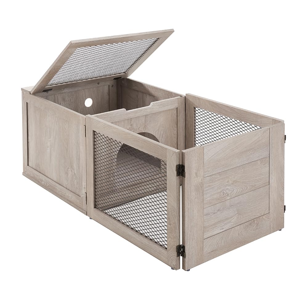 Unipaws 3-in-1 Multi-Purpose Cat Birthing Box - Nesting House, Playpen & Whelping Box with Secure Door - Ideal for Pregnant Cats, Kittening & Weaning - Perfect for Home, Vet Clinics & Breeders