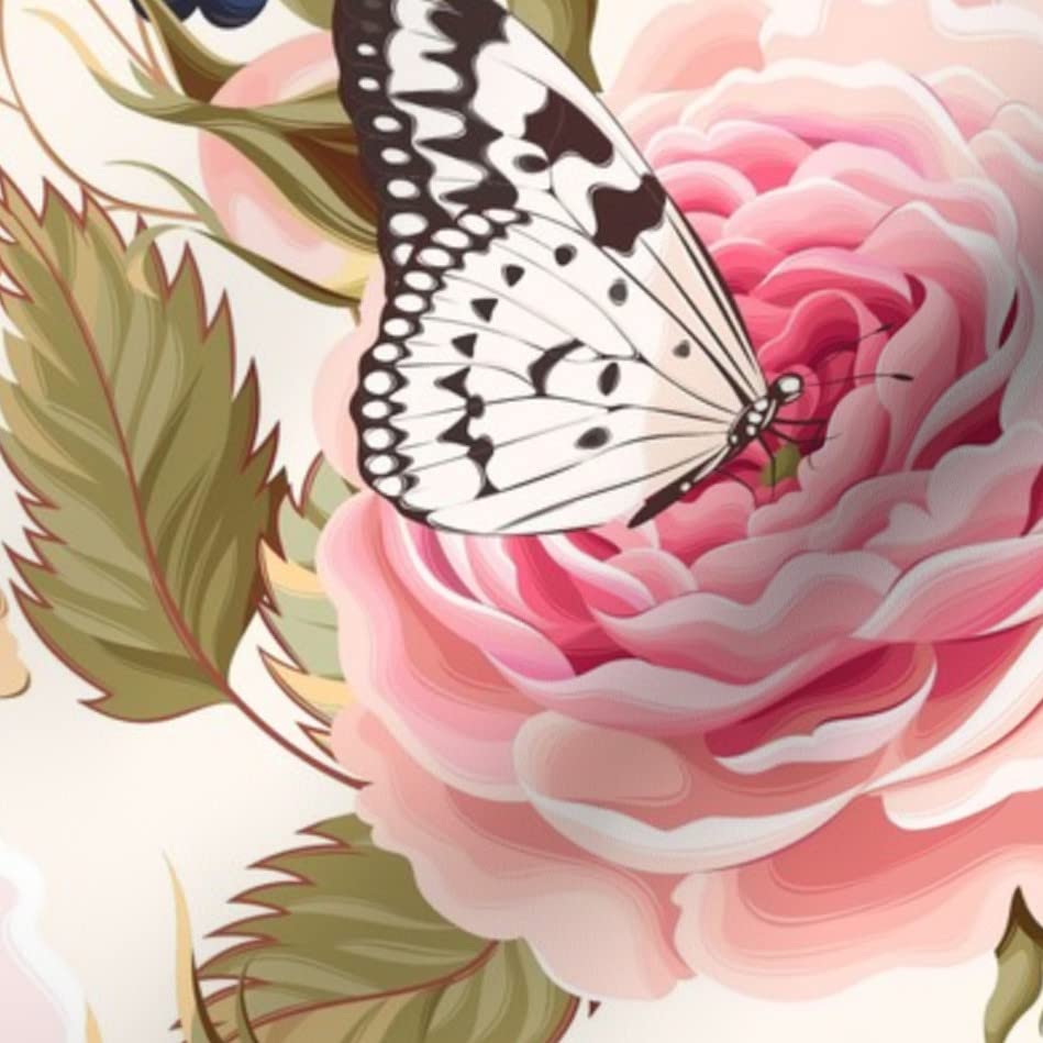 Spring Garden Victorian Botanical Large Scale Chintz Flower Meadow Printed Petal Signature Cotton Fabric by The Yard - Premium Spoonflower Fabric for Sewing, Quilting, Apparel, Crafts & Home Decor | Perfect for Dresses, Curtains, Pillows and DIY Projects