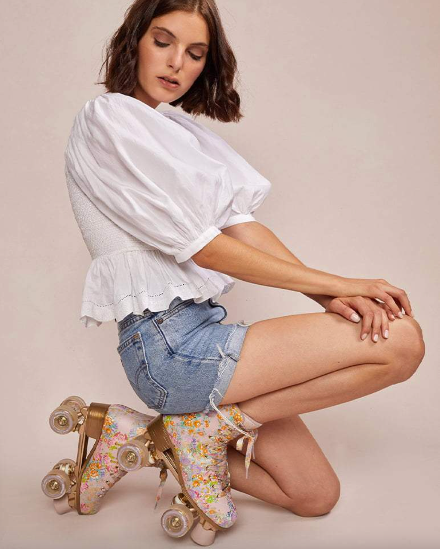 Impala Rowley Floral Roller Skates - Women's Retro Quad Skates for Outdoor & Indoor Skating, Rink, Park, and Street Use