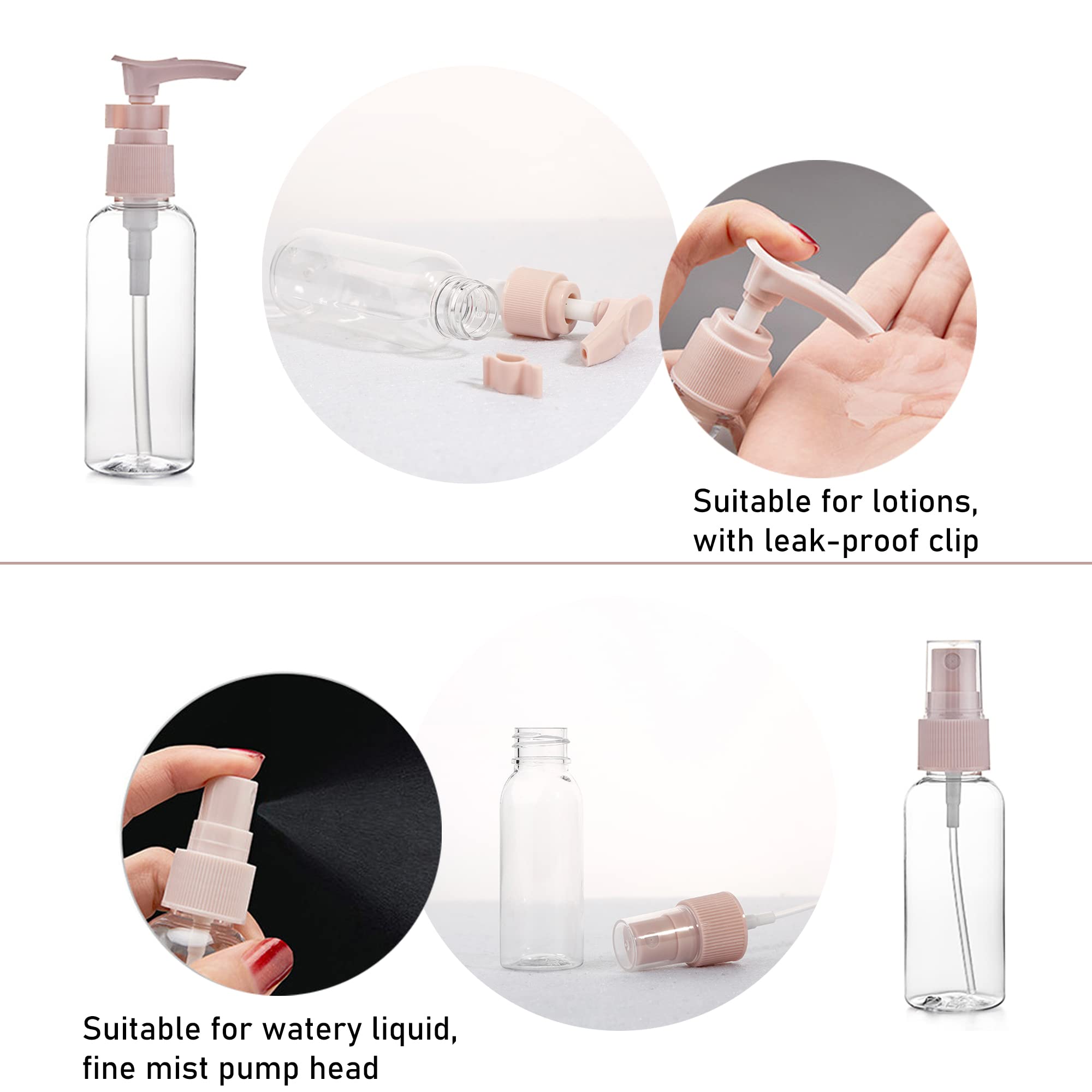 10 Pack TSA Approved Leak-Proof Travel Bottles for Toiletries - Refillable Cosmetic Containers Kit for Liquids & Shampoo - Perfect for Airplane Carry-On, Vacation & Gym Essentials