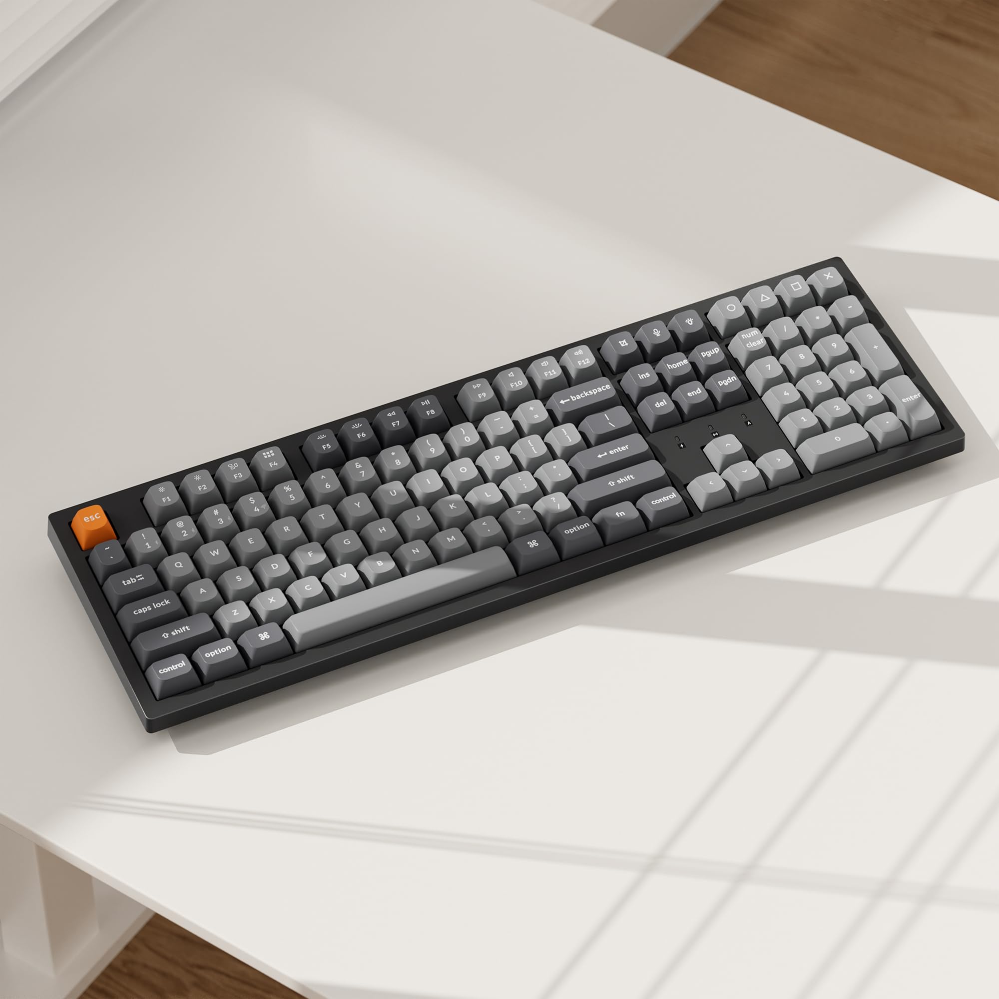 Keychron K10 Max Wireless Custom Mechanical Keyboard - 100% Full Size Layout, QMK/VIA Programmable, 2.4GHz/Bluetooth 5.1/Wired Triple Mode, White Backlit, PBT Keycaps, 108 Keys for Mac/Windows/Linux - Perfect for Office Work, Gaming & Programming