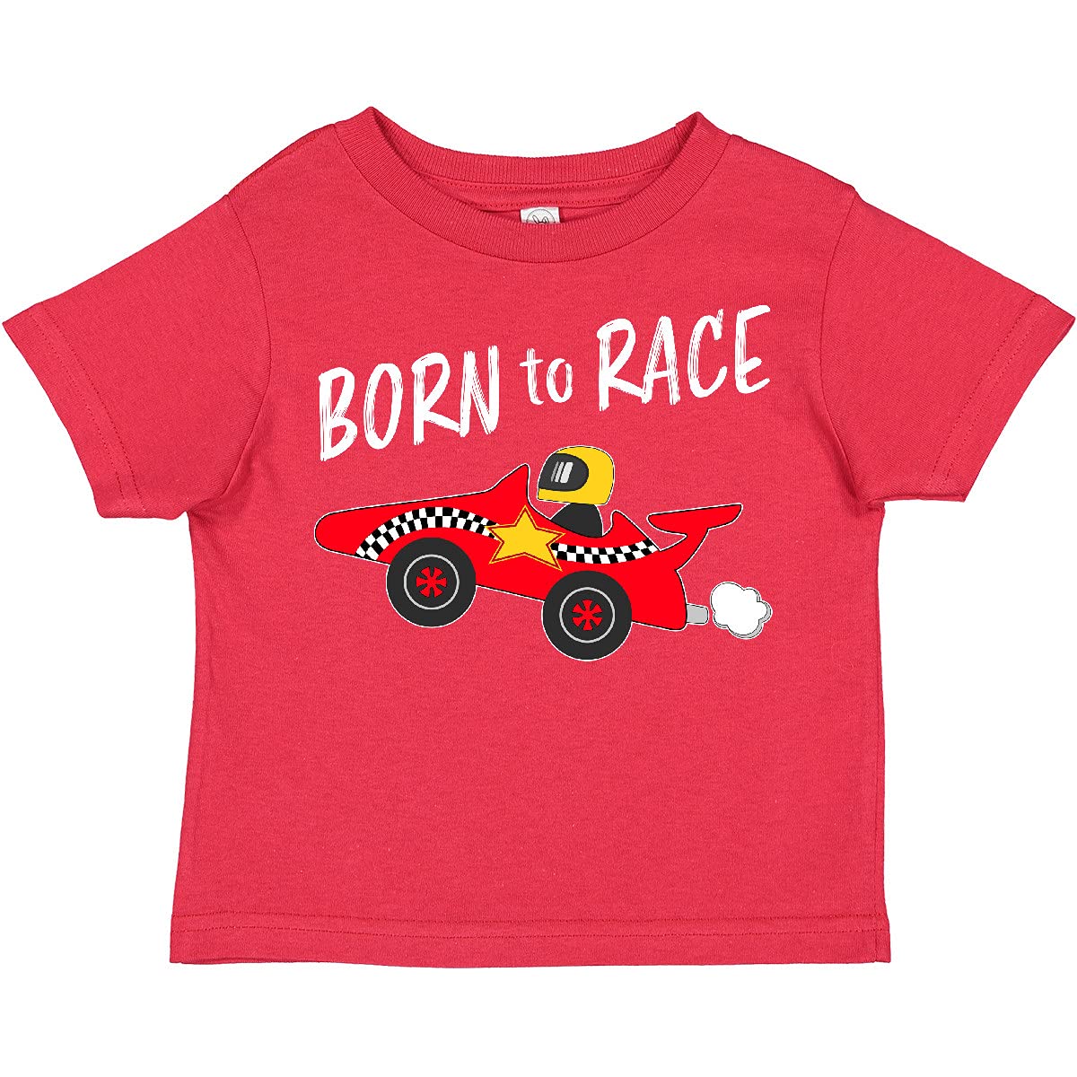Inktastic Born to Race - Red Race Car Toddler T-Shirt for Boys & Girls | Fun Kids Graphic Tee for Racing Fans, Birthday Gifts & Playtime Outfits