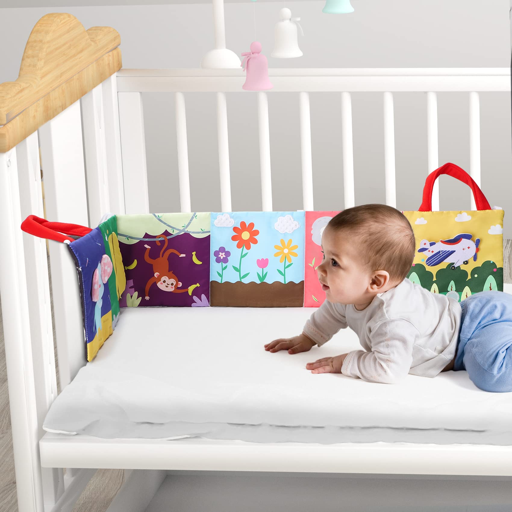 URMYWO Baby Tummy Time Toys with Mirror & Teether - Sensory Developmental Toys for 0-12 Months - Interactive Infant Shower Gift for Boys & Girls - Perfect for Easter Basket Stuffers & Early Learning Playtime