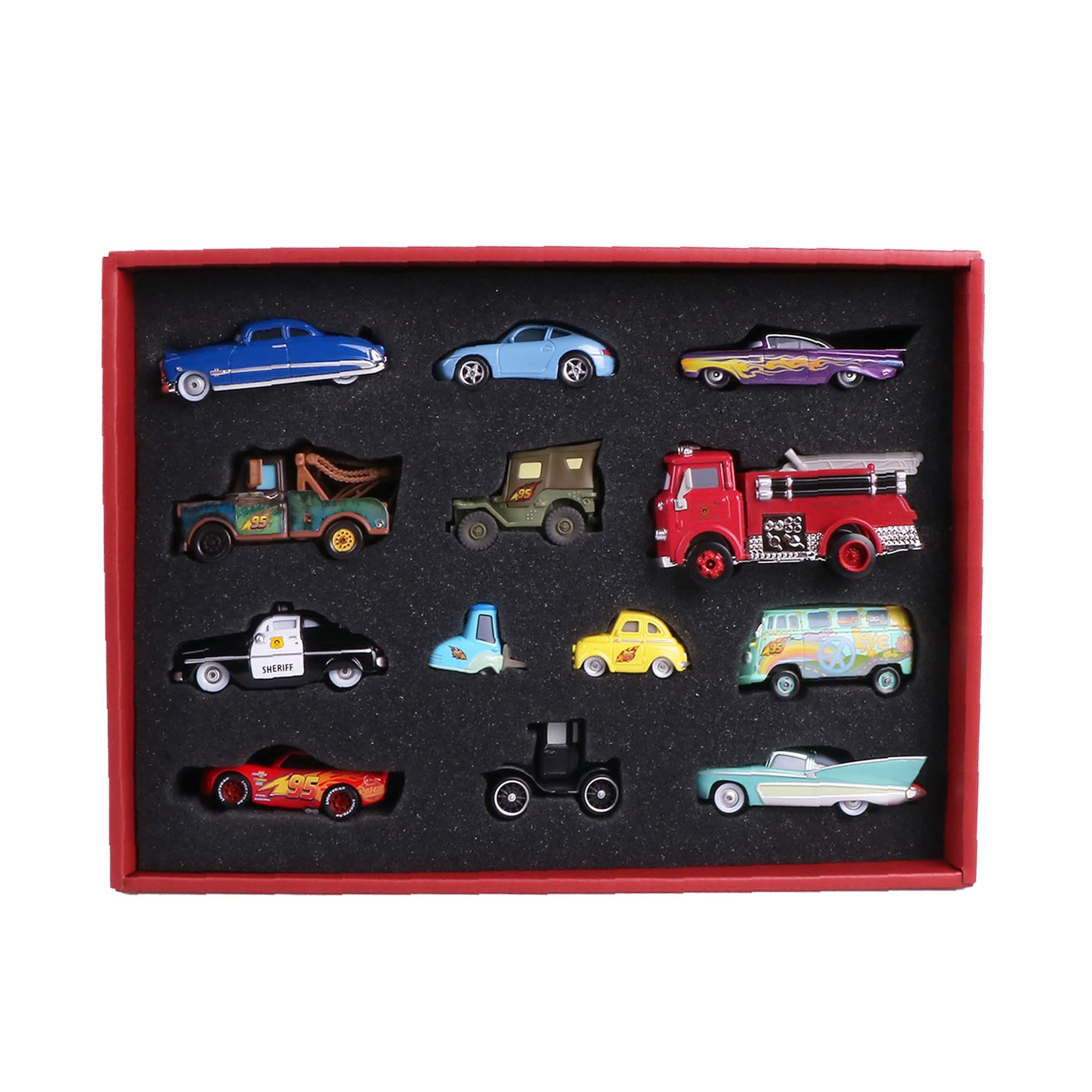 Disney Pixar Cars Movie Diecast Toy Set - 1:55 Scale Mack, Mater, Chick Hicks & More (13pcs) | Collectible Gift Box for Boys & Kids | Playtime, Birthday Gifts & Display Models