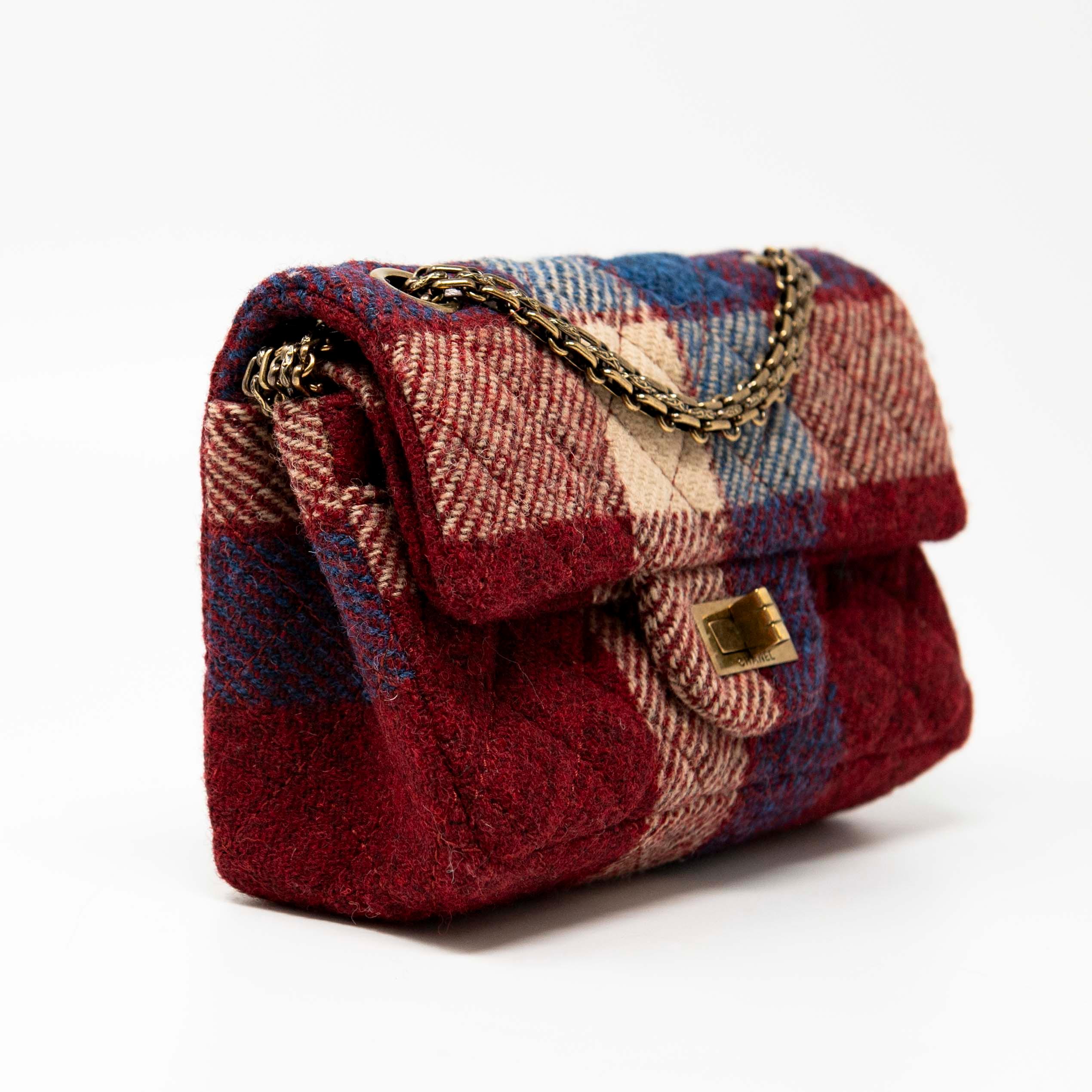 Chanel Red Tweed 2.55 Reissue 224 Flap Bag - Luxury Designer Handbag for Women | Perfect for Evening Events, Parties & Special Occasions