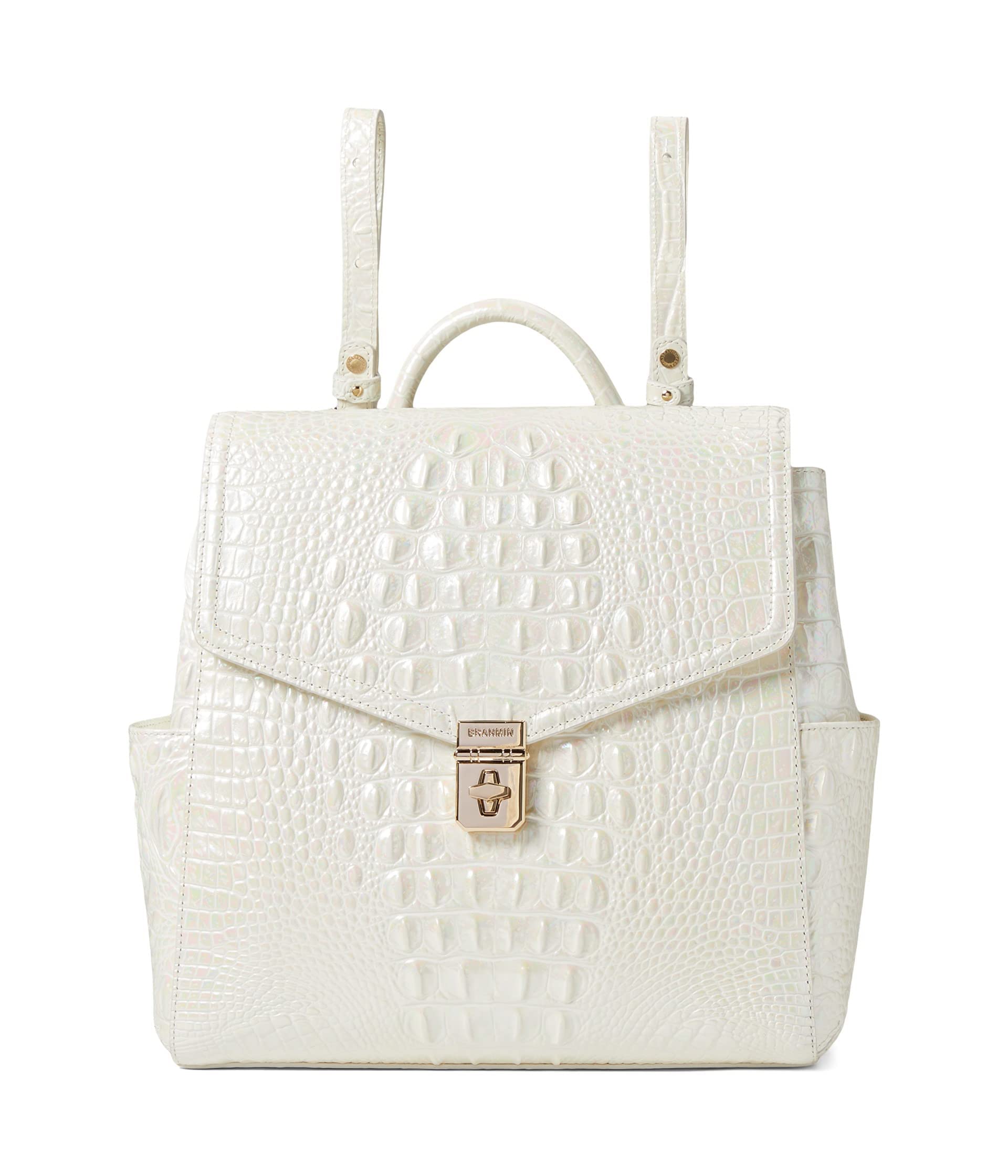 Brahmin Melbourne Liz Backpack - Stylish Leather Backpack for Women, Milk Color, One Size - Perfect for Work, Travel & Everyday Use