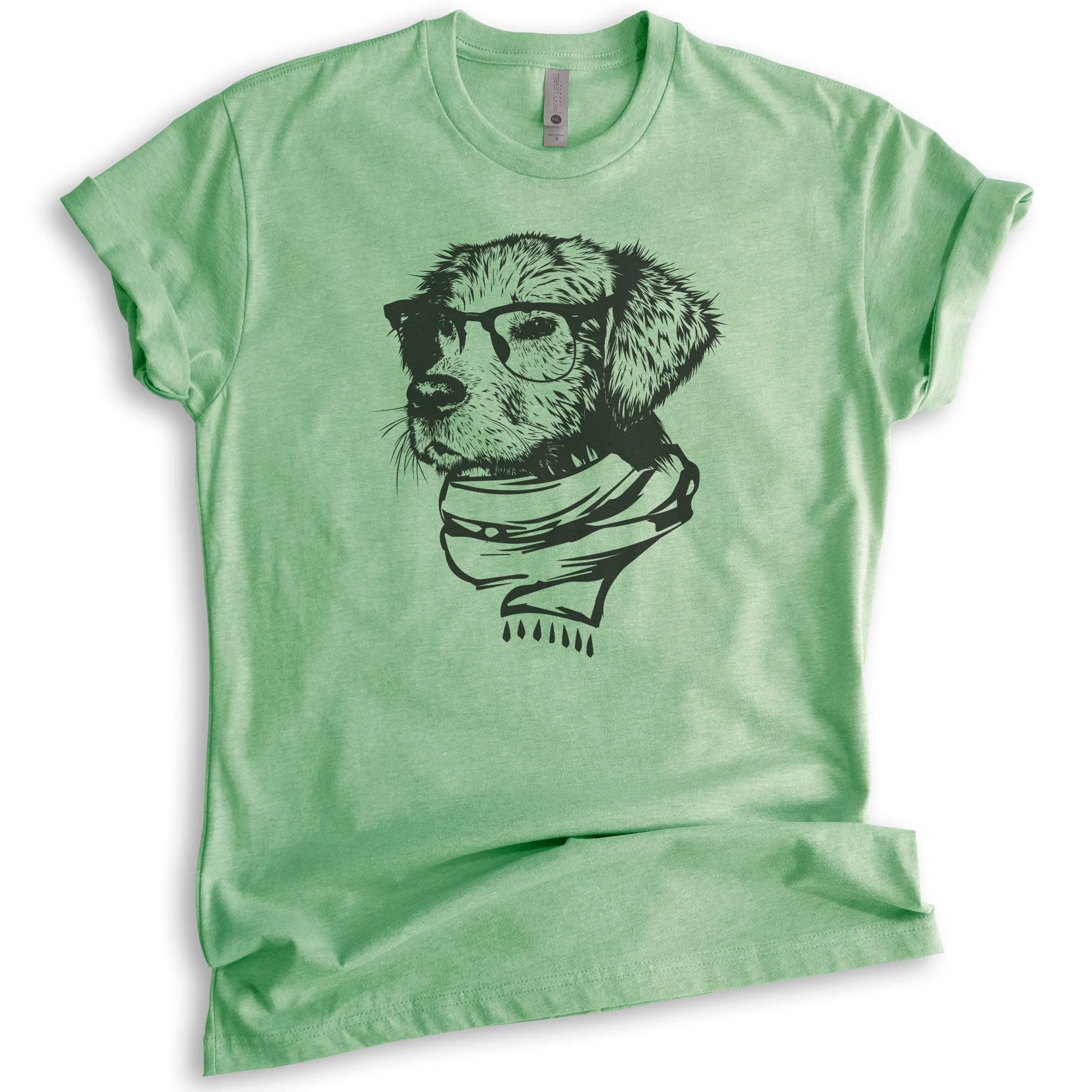 Stylish Hipster Dog Graphic T-Shirt for Men & Women - Cute Dog Lover Tee with Glasses Design - Perfect Gift for Pet Owners - Great for Casual Wear, Dog Parks, and Nerdy Outings