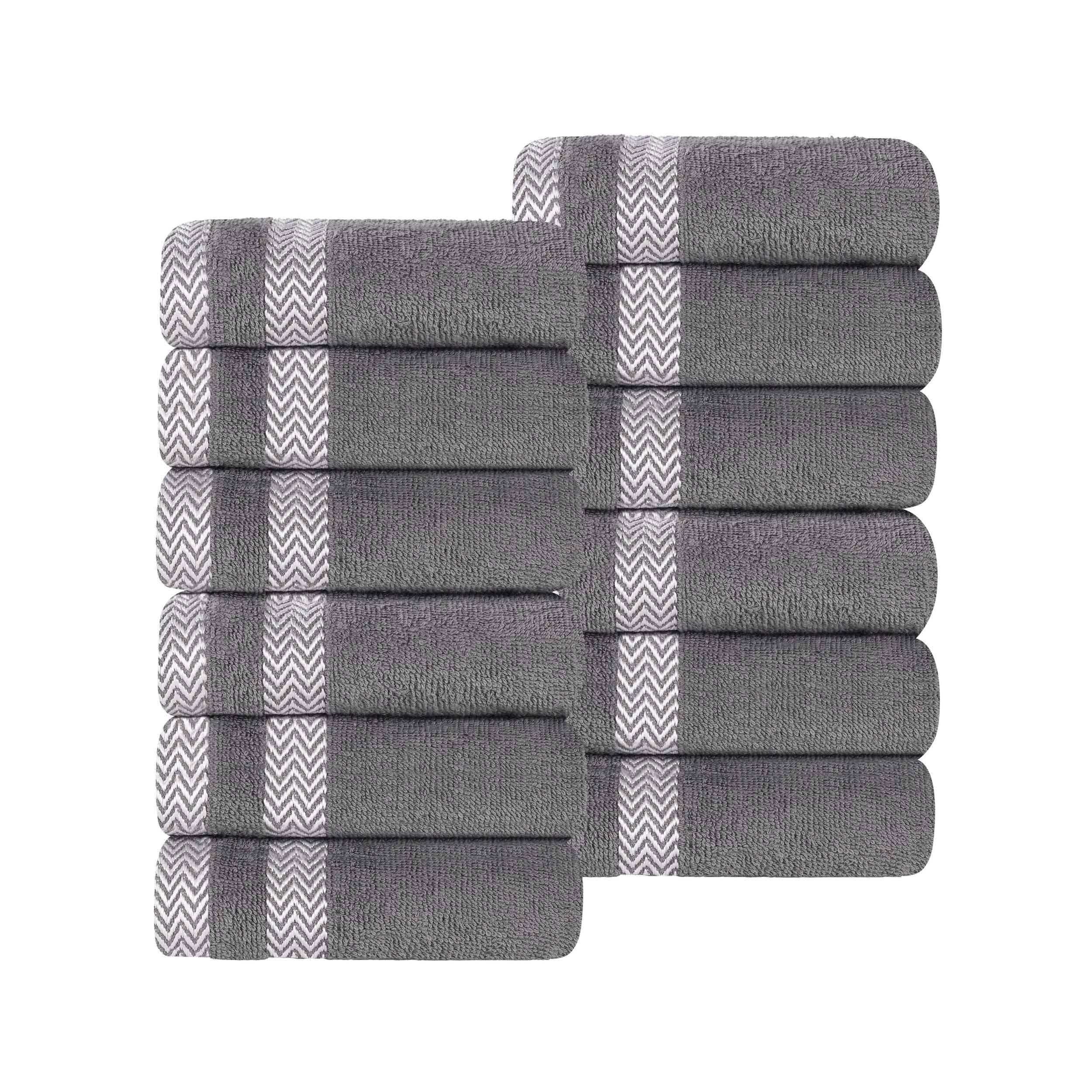 Premium 12-Pack Medium Weight Cotton Face Towels & Washcloths – Soft, Absorbent for Skincare, Makeup Removal, and Bathing