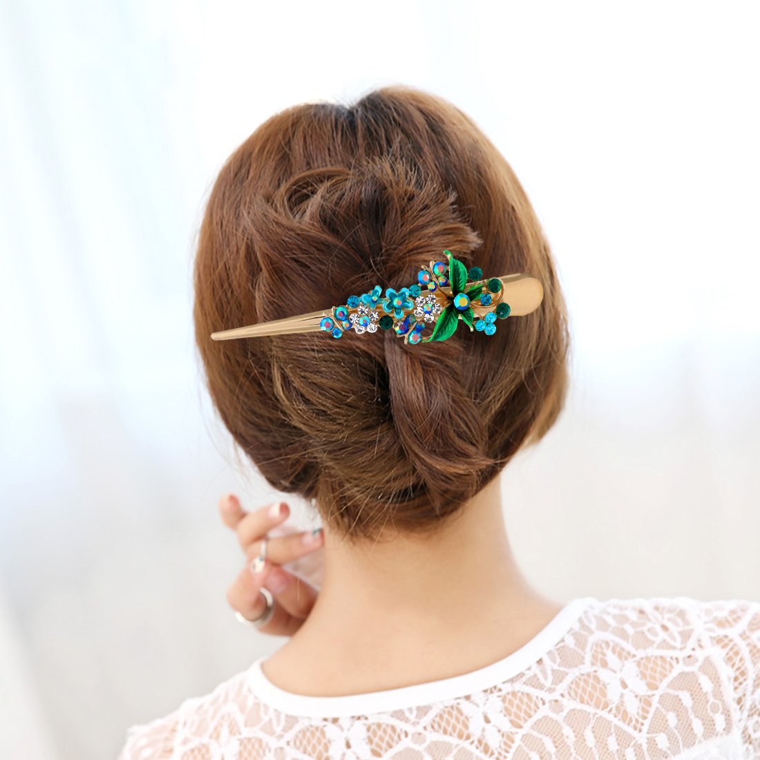 HOLLIHI Set of 4 Large Metal Alligator Hair Clips for Women - Strong Non-Slip Hair Grips for Thick Hair, Gold Hair Accessories for Everyday Styling and Special Occasions