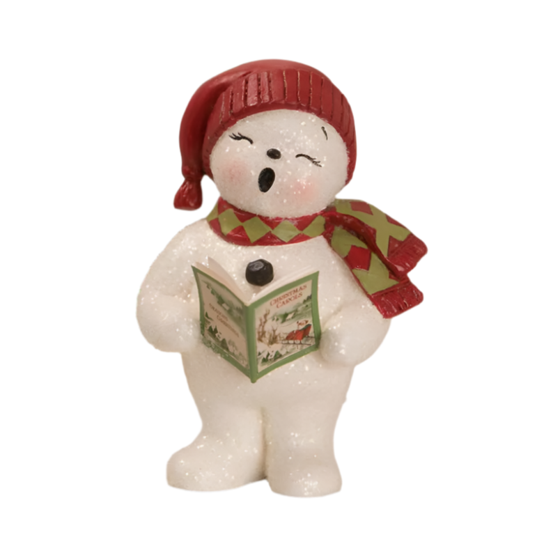 Bethany Lowe Designs Christmas Caroling Snowman - Festive Holiday Decor for Home, Office & Christmas Tree Ornaments