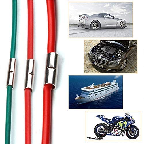 5 Pcs Non-Insulated Butt Connectors Kit - AWG #1/0 Uninsulated Wire Crimp Terminals for Automotive, Marine & Electrical Wiring Projects - Heavy Duty Copper Ferrules for Secure Connections