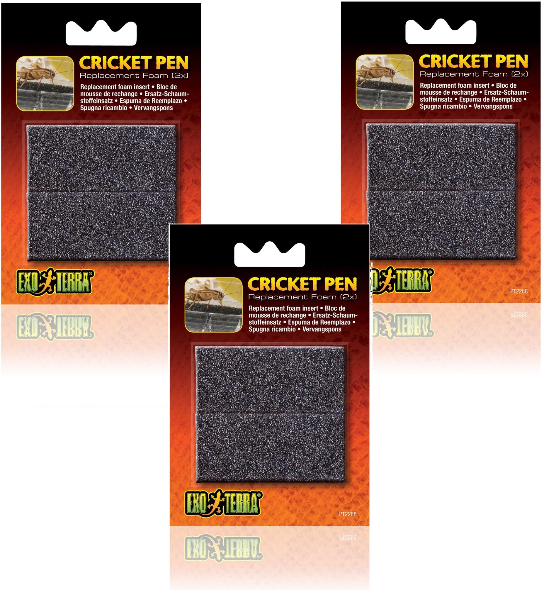 Exo Terra Replacement Sponges (3 Pack) - 2 Sponges per Pack for Cricket Pen - Ideal for Reptile & Amphibian Habitat Maintenance