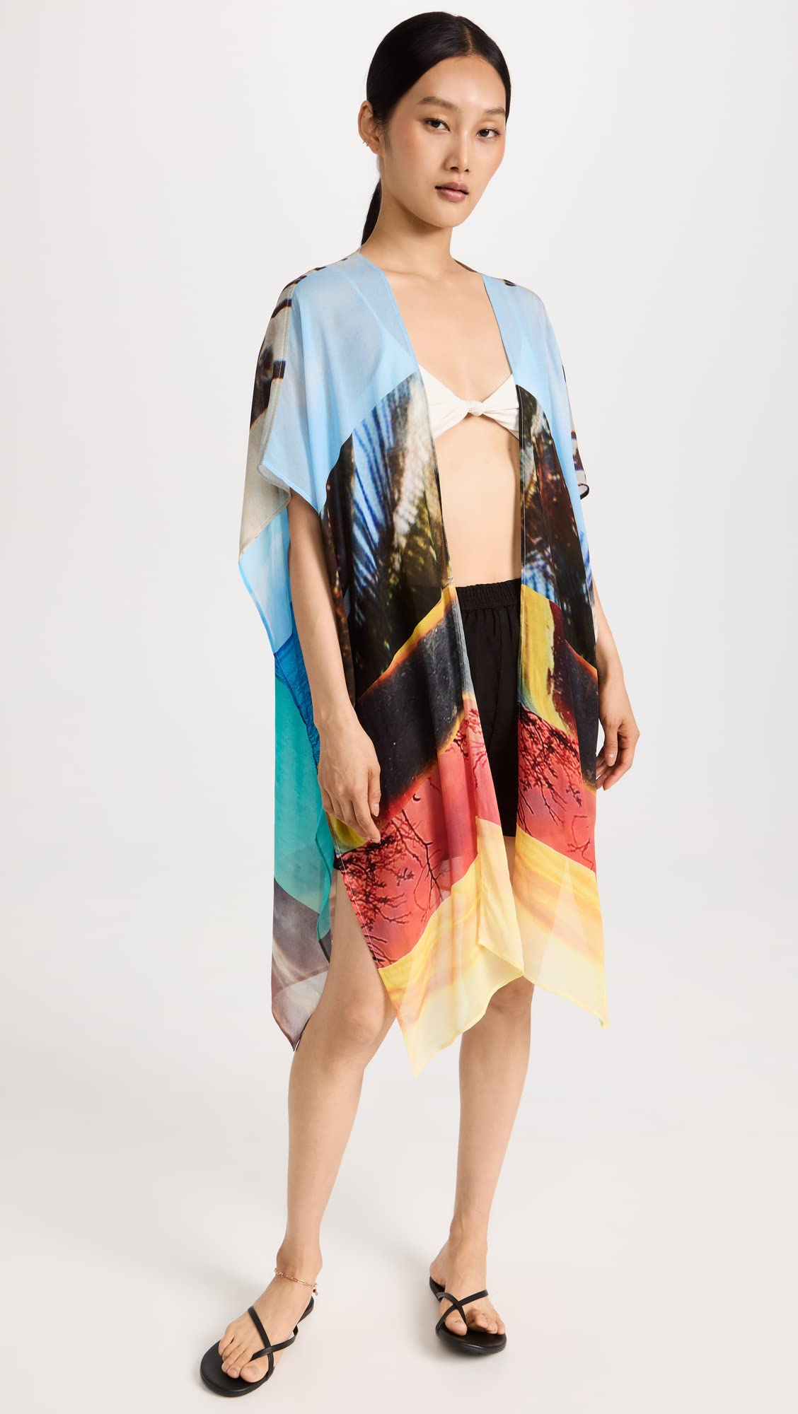 rag & bone Women's Beach Summer Wrap - Lightweight Cover Up, One Size Multi-Color for Pool, Vacation & Beach Day Outfits