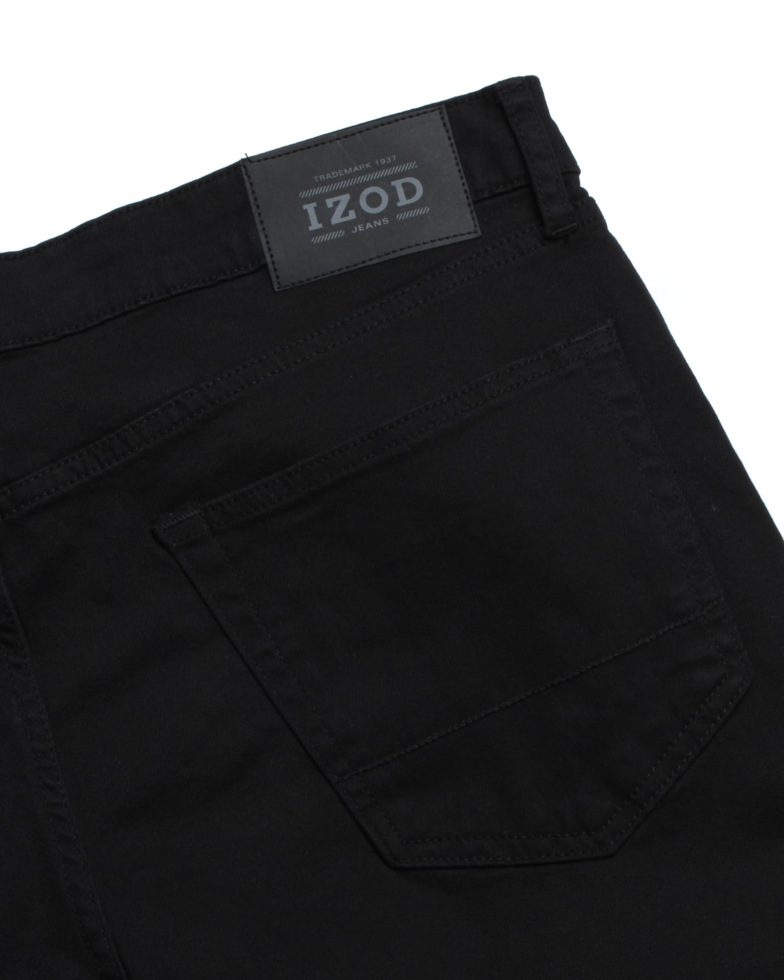 IZOD Men's Relaxed Fit Jeans - Classic 5-Pocket Comfort Stretch Denim Pants - Straight Leg Casual Work Pants for Men | Perfect for Office, Weekend Outings & Everyday Wear