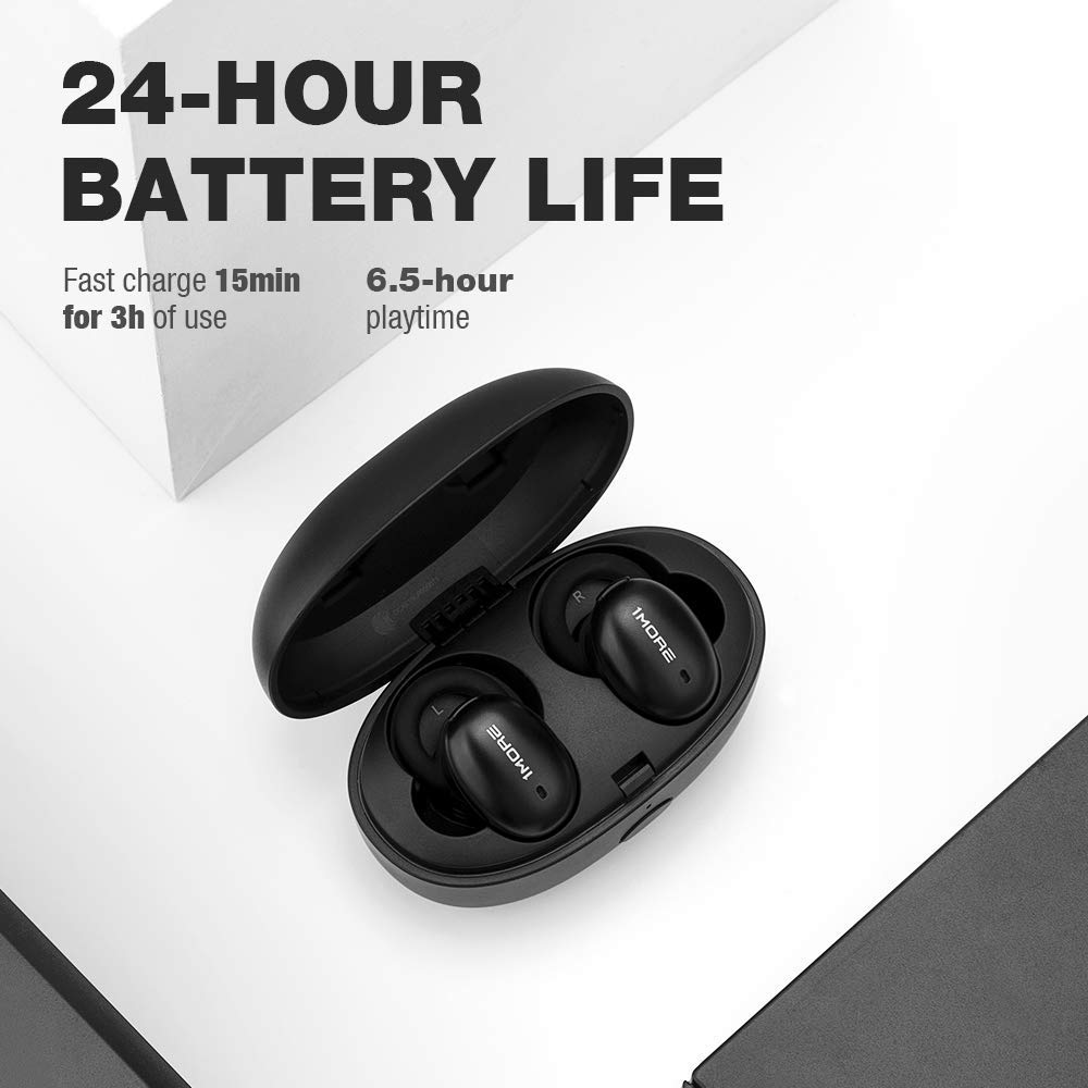 1MORE Stylish True Wireless Earbuds with Bluetooth 5.0 | Hi-Fi Stereo Sound & Deep Bass | Built-in Mic for Calls | 24H Playtime with Charging Case | Renewed | Perfect for Workouts, Commuting & Travel