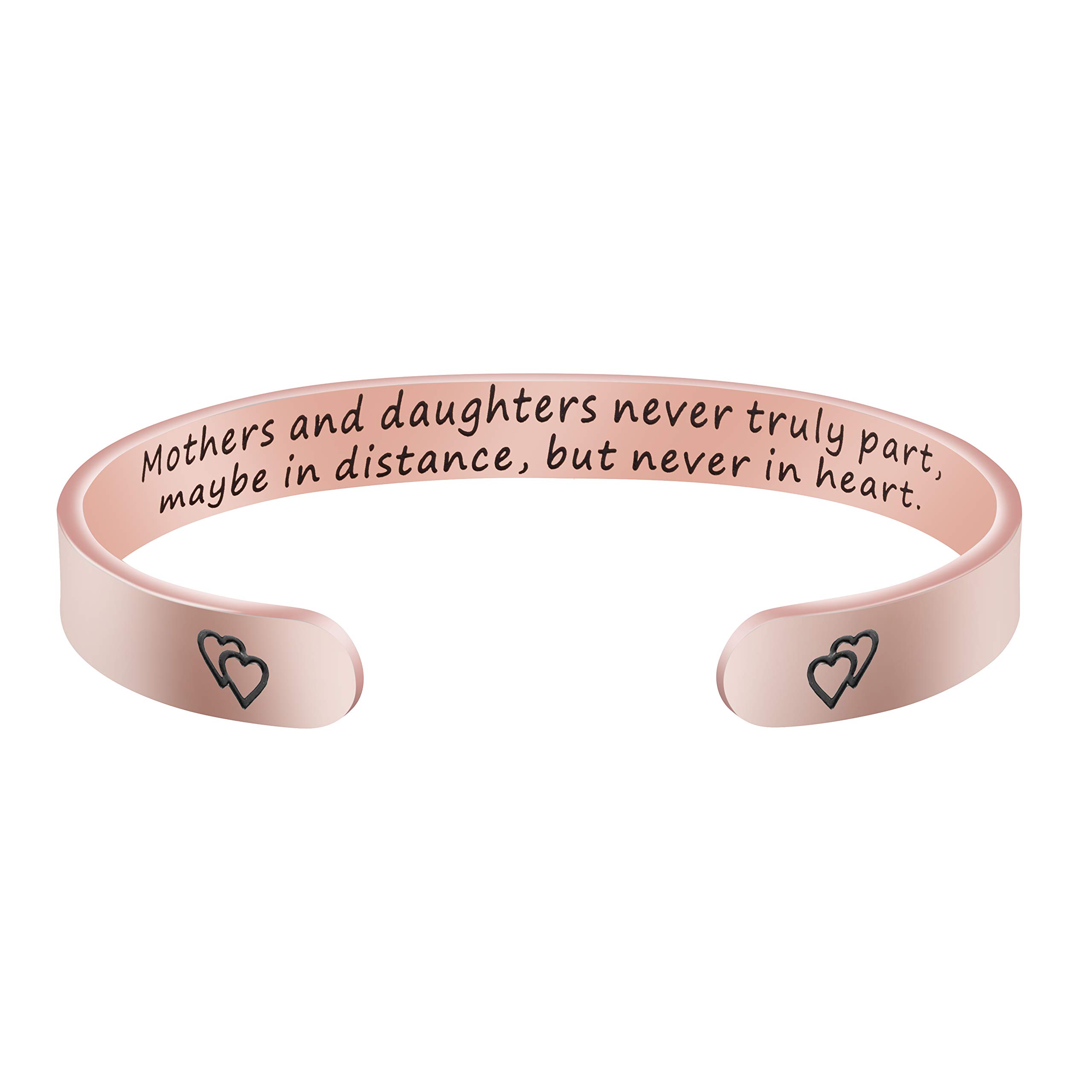 JoycuFF Stainless Steel Cuff Bracelet for Women - Elegant Bangle Gift for Mother, Mom, Wife - Perfect Christmas, Birthday, Thanksgiving Present - Meaningful Year-Round Jewelry for Special Occasions & Everyday Wear