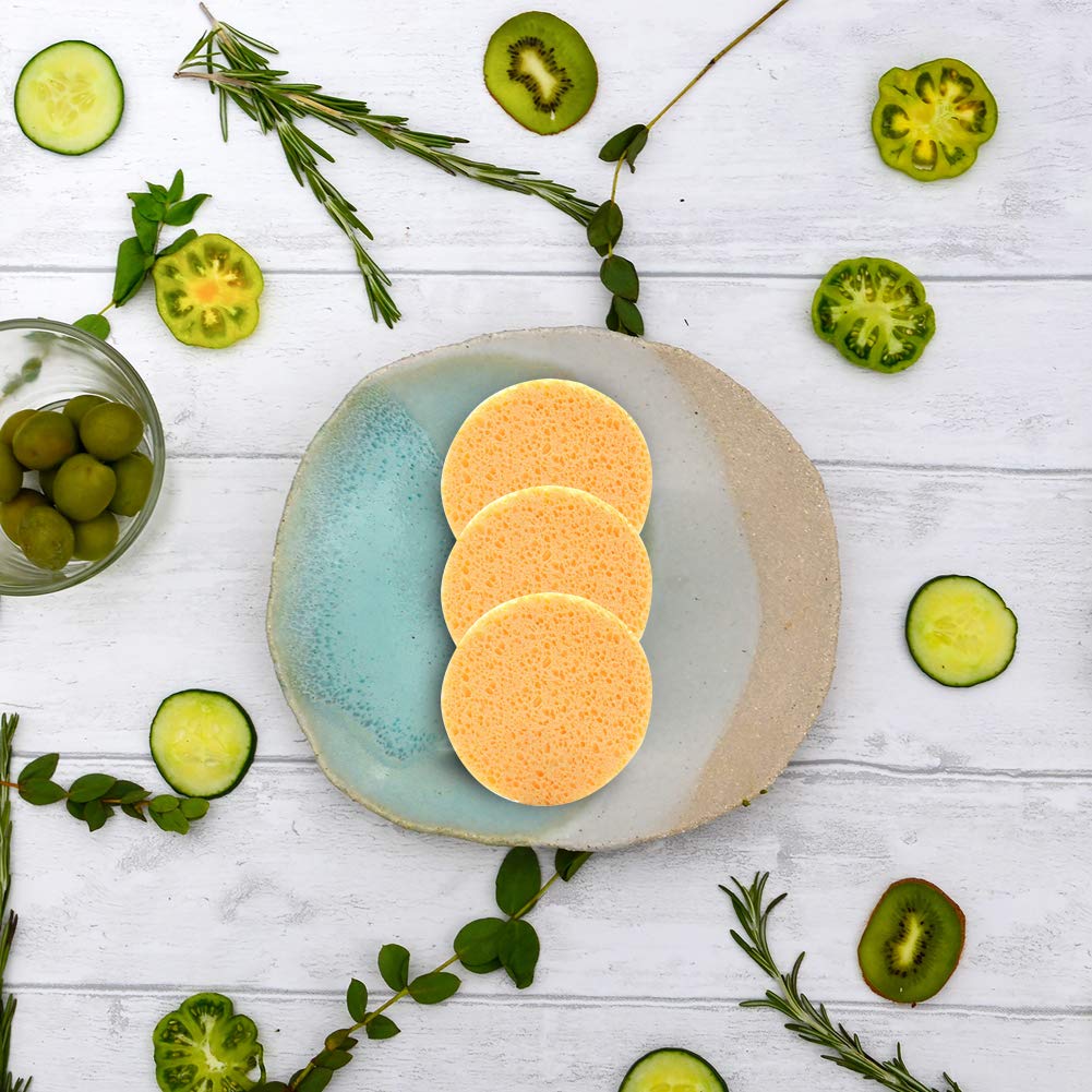 12Pcs Large Reusable Natural Face Sponges - Makeup Remover & Cleansing Puff for Facial Cleaning, SPA & Daily Skincare | Eco-Friendly Cellulose Sponge Pads for Gentle Exfoliation & Deep Cleansing | Perfect for Makeup Removal, Face Mask Application & Sensitive Skin Care