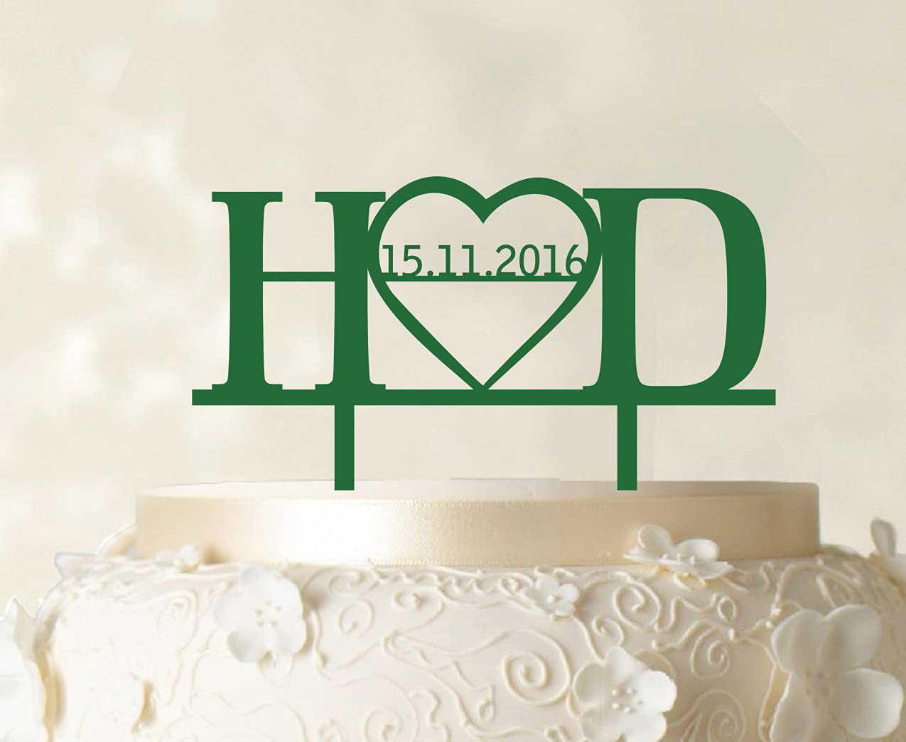 Personalized Wedding Cake Topper - Custom Monogram Cake Decorations (5