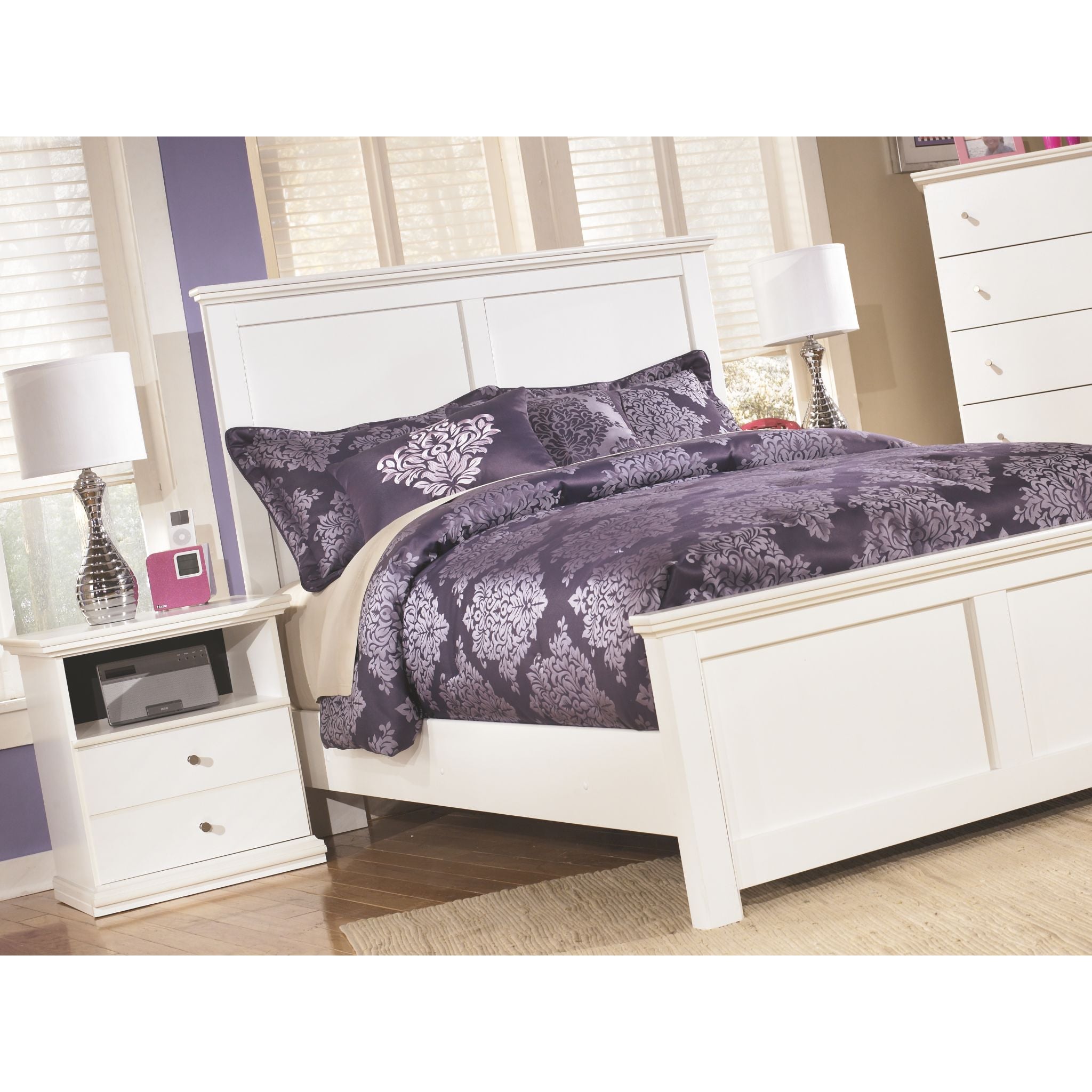 Bostwick Shoals White One Drawer Nightstand - Compact Bedside Table for Small Spaces, Bedroom, Apartment, or Dorm Room