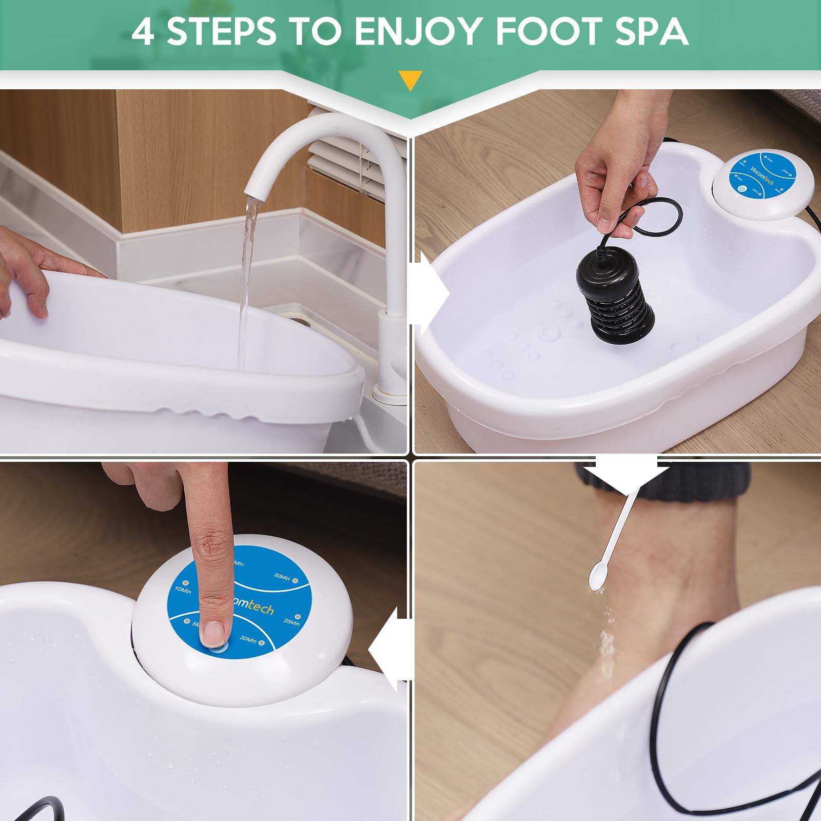 Ionic Foot Detox Machine - Home & Professional Foot Spa System with 2 Arrays & 100 Liners for Detoxification, Relaxation | Perfect for Home Use, Salons & Spa Clubs