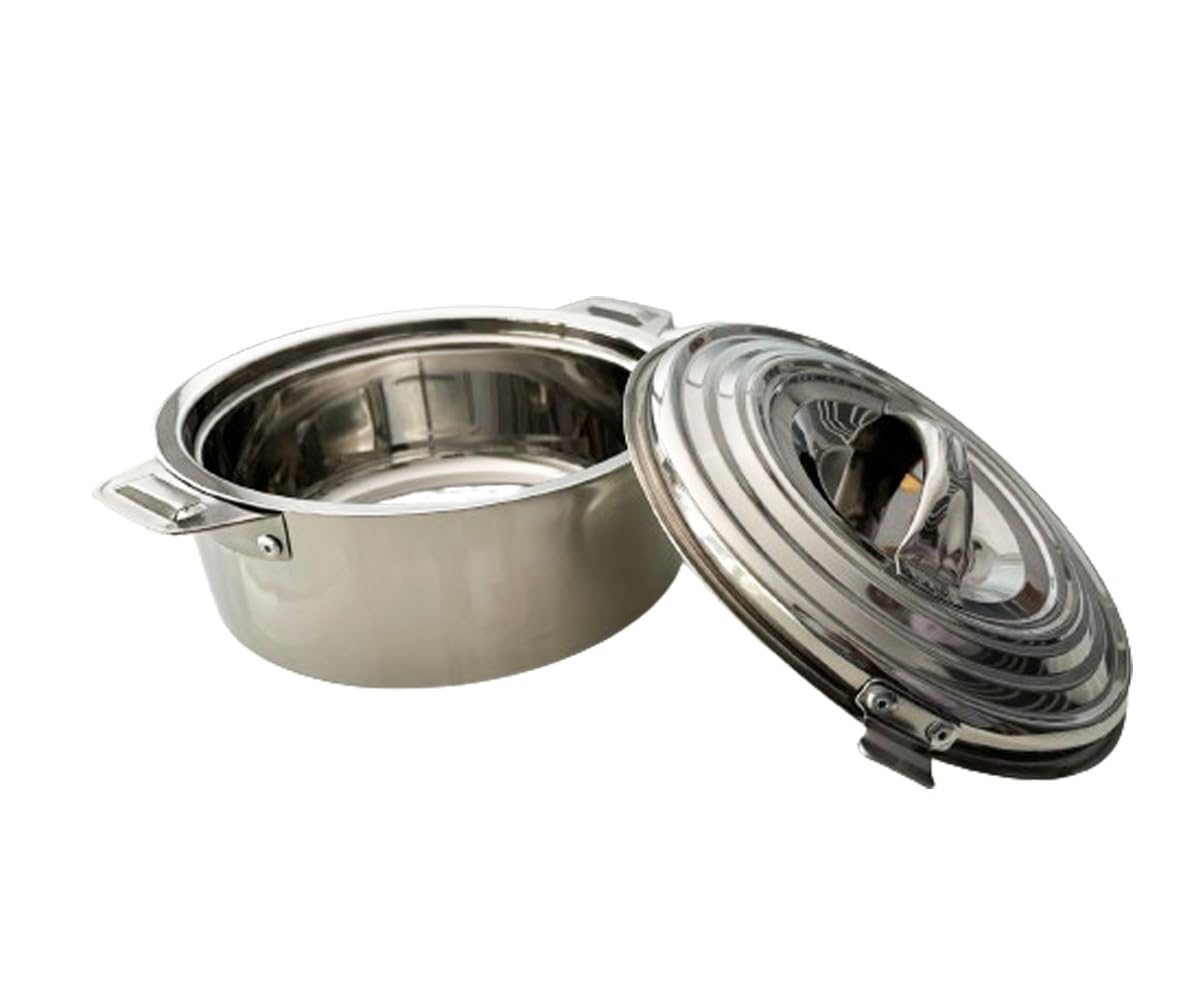 Stainless Steel Hot Pot & Casserole Handi 1500ml - Small Size Cooking Pot for Serving, Boiling & Stewing - Perfect for Home Kitchen, Camping & Outdoor Cooking