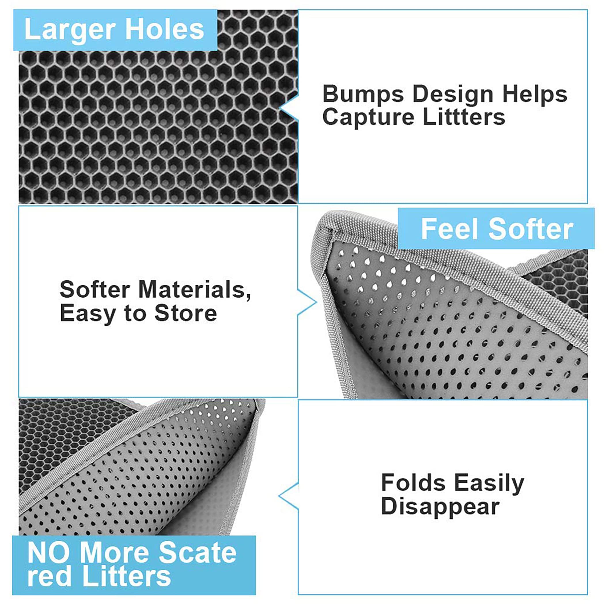 **Premium Cat Litter Box Mat - Large 15x24 Inch Non-Slip Litter Trapping Mat for Floors - Easy to Clean, Absorbent & Durable (Black) - Perfect for Indoor Cats & Multi-Cat Homes**